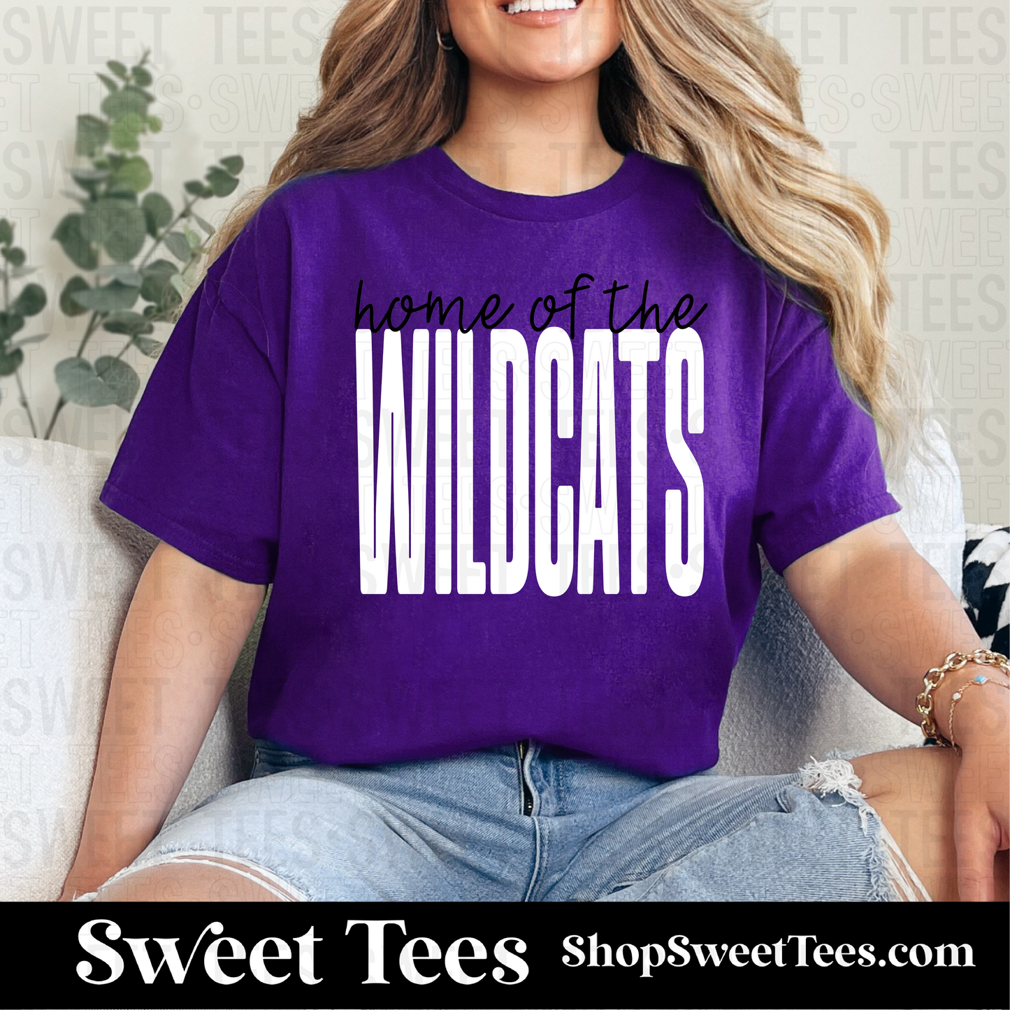 Home of the Wildcats 092 tee - Purple