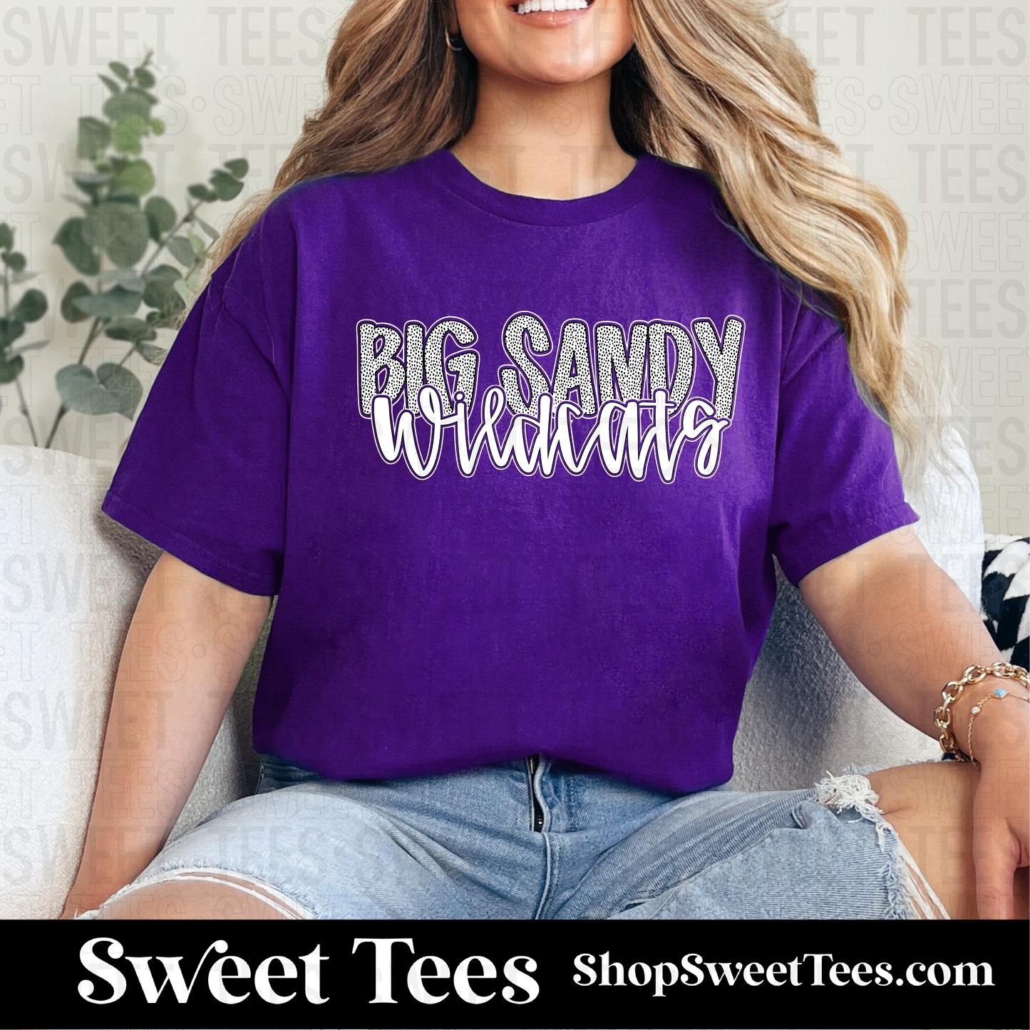 Big Sandy Dotted Alpha Script 137 tee