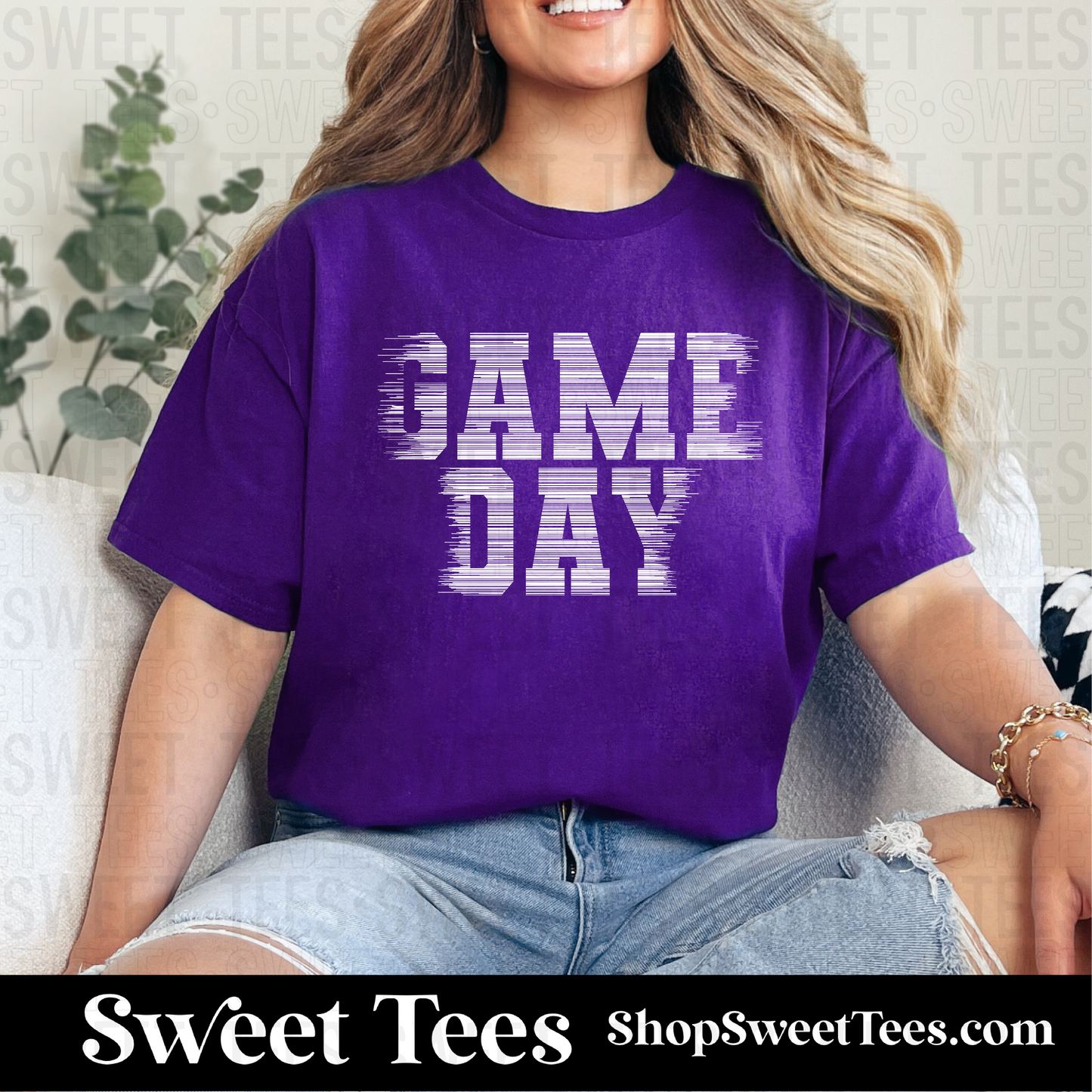 Game Day Scratched 081 tee - Purple