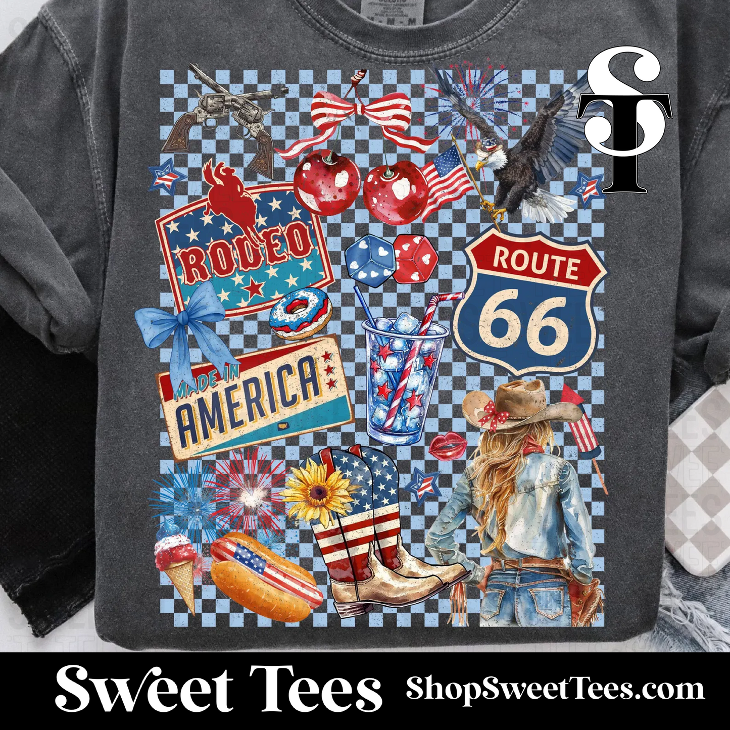 Checker American Collage tee