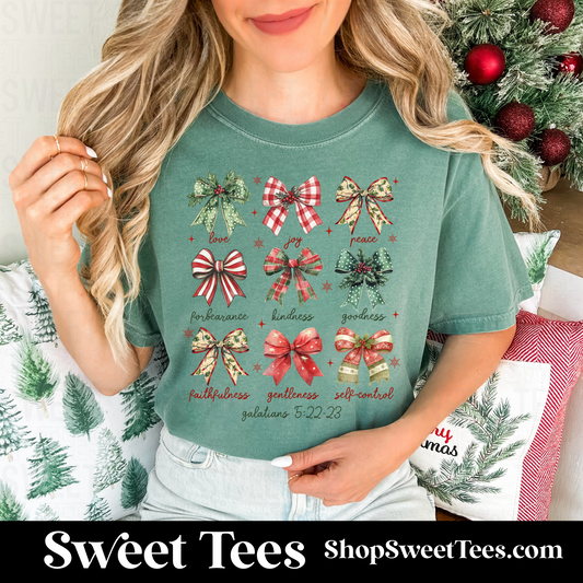 Galatians Christmas Bow tee