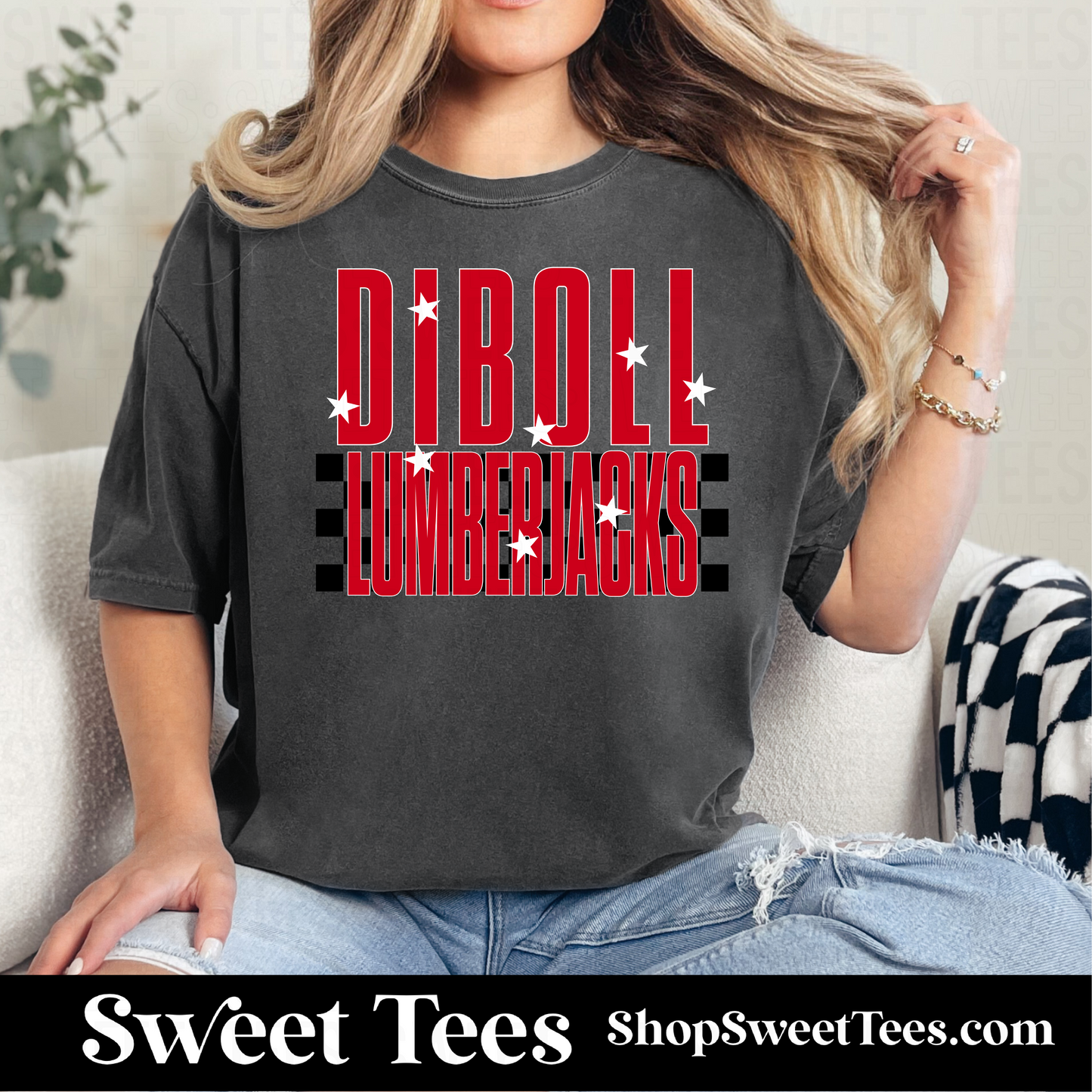 Diboll Checkered Stars 134 tee