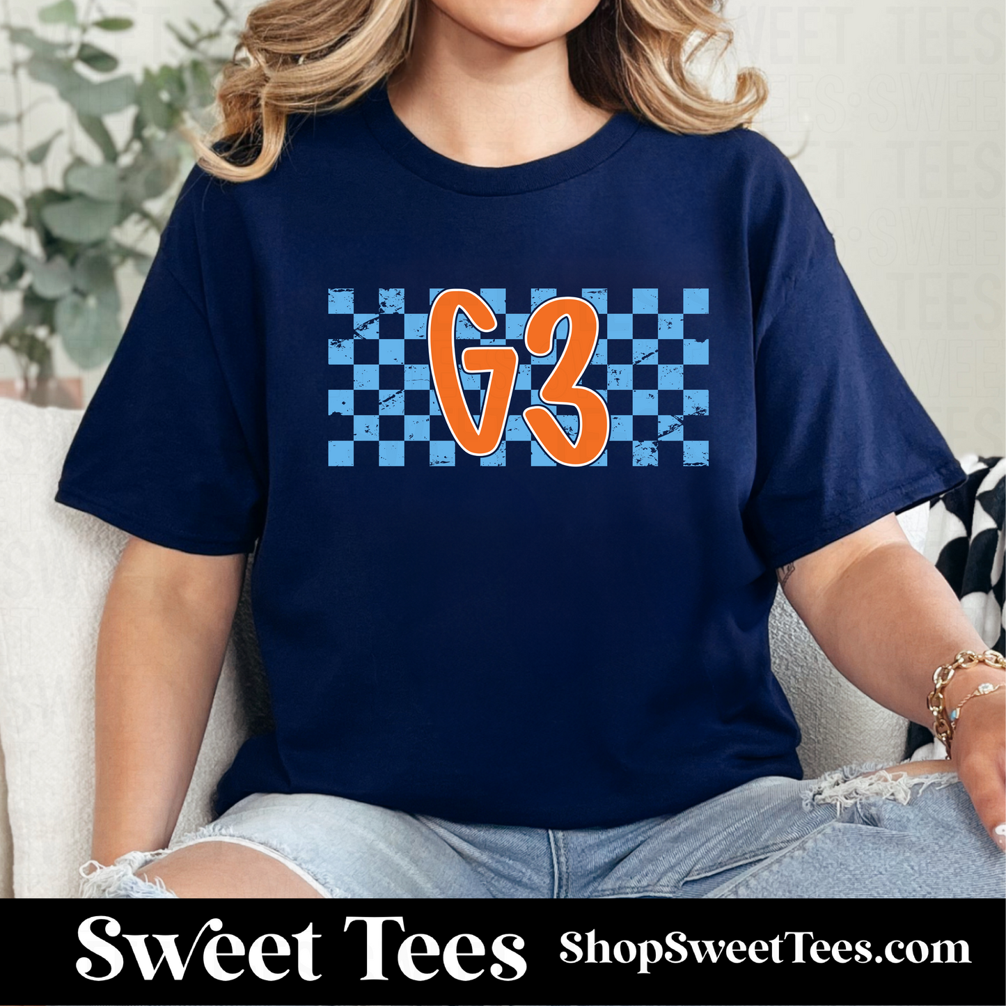 G3 Checker tee (Navy)