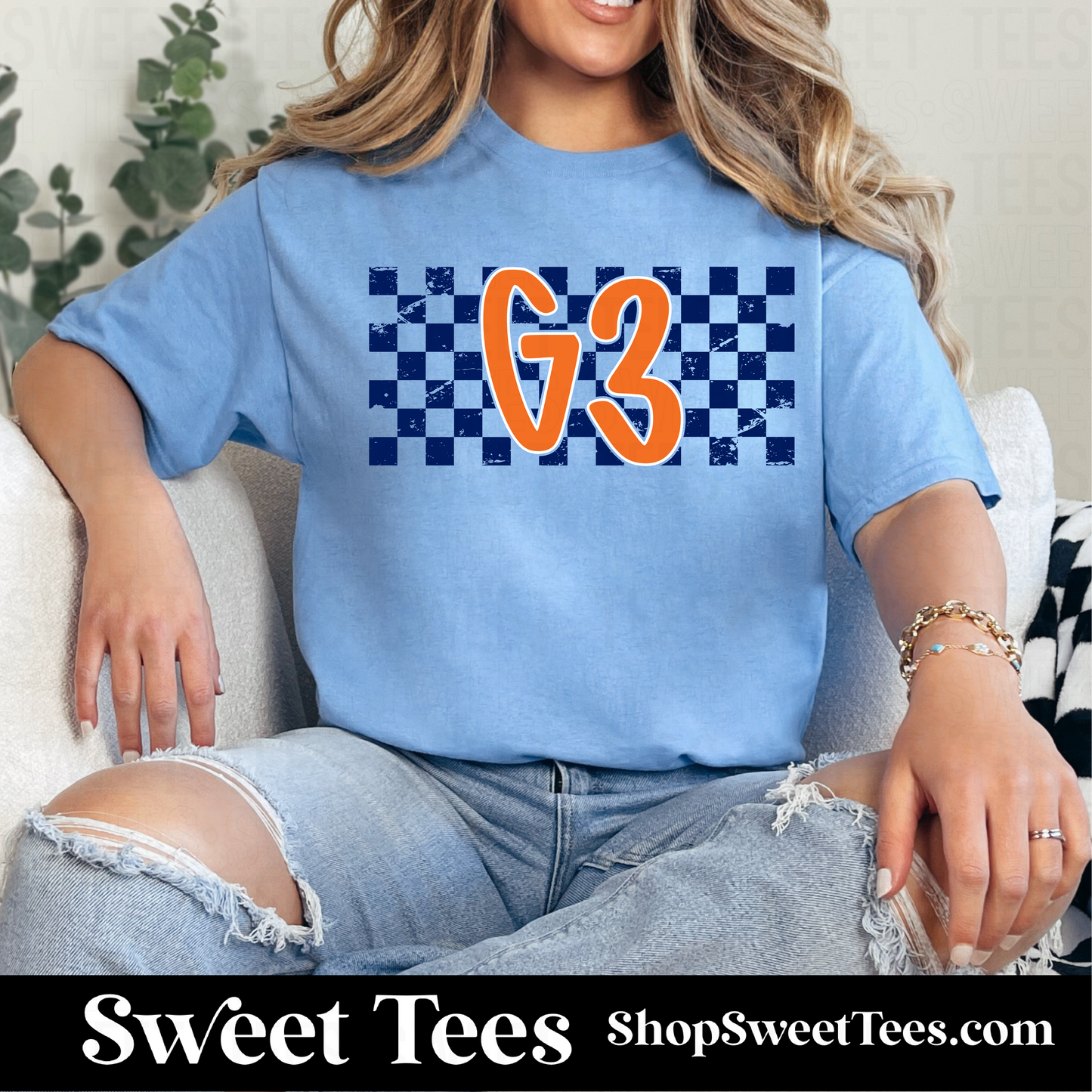G3 Checker tee (Carolina)