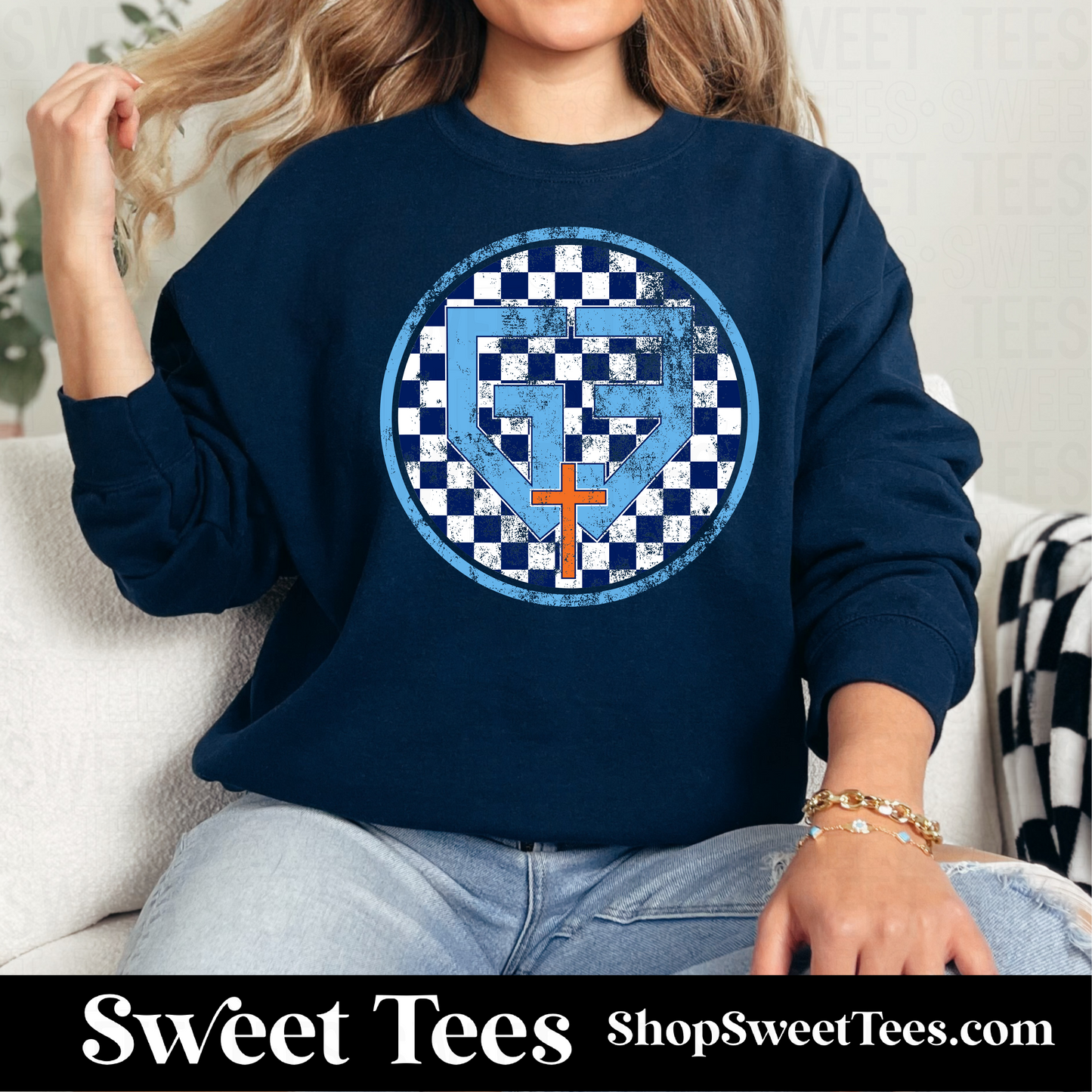 G3 Grunge Checker Circle Sweatshirt