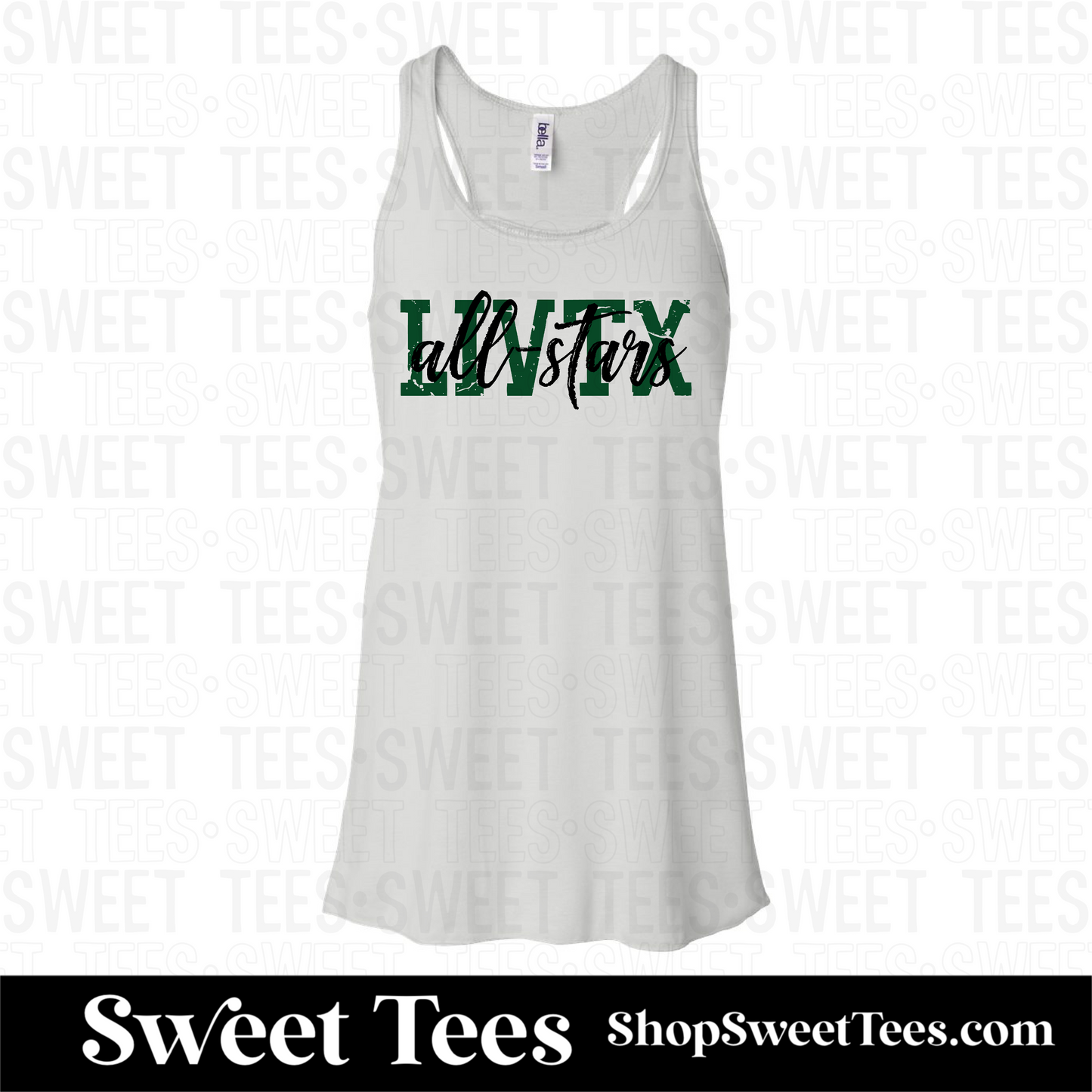 LIVTX All-Stars Worn Text - White Bella Tank