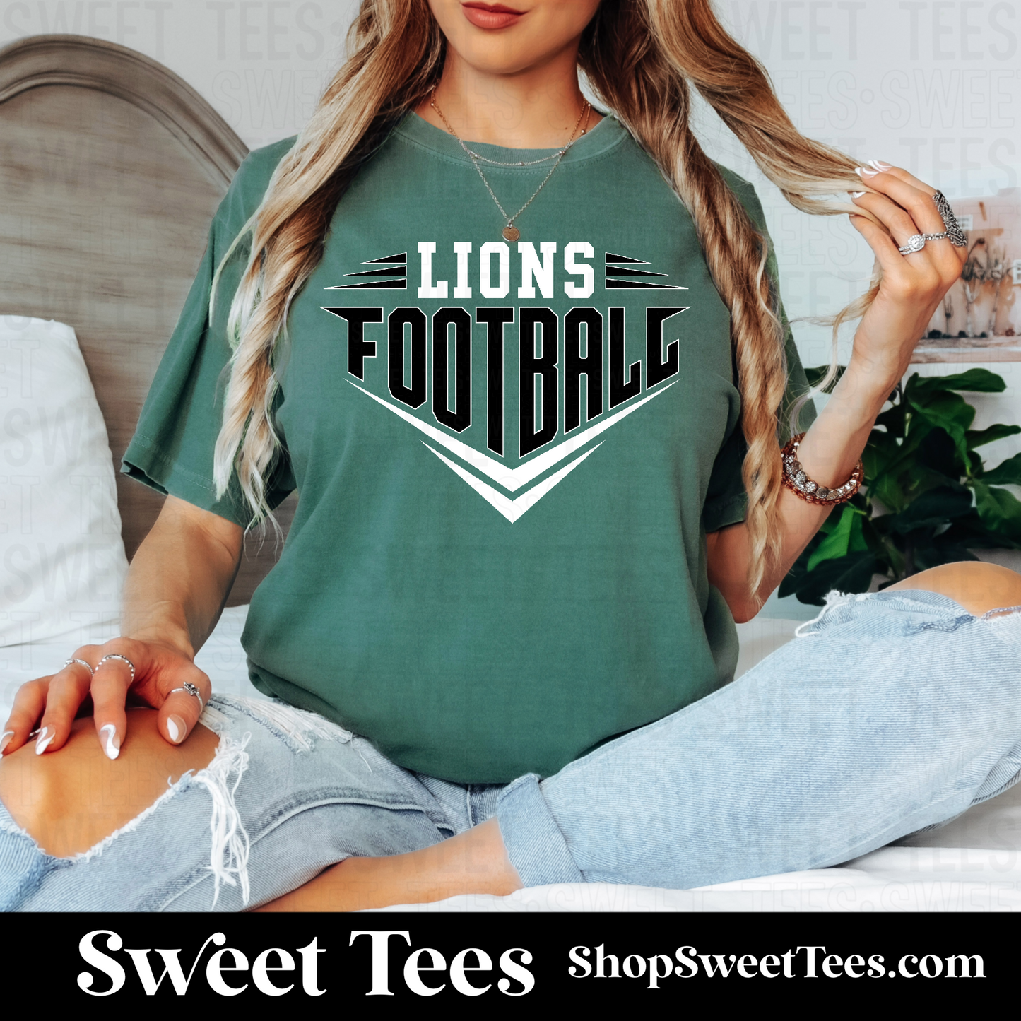 Lions Football 100 tee - Comfort Colors