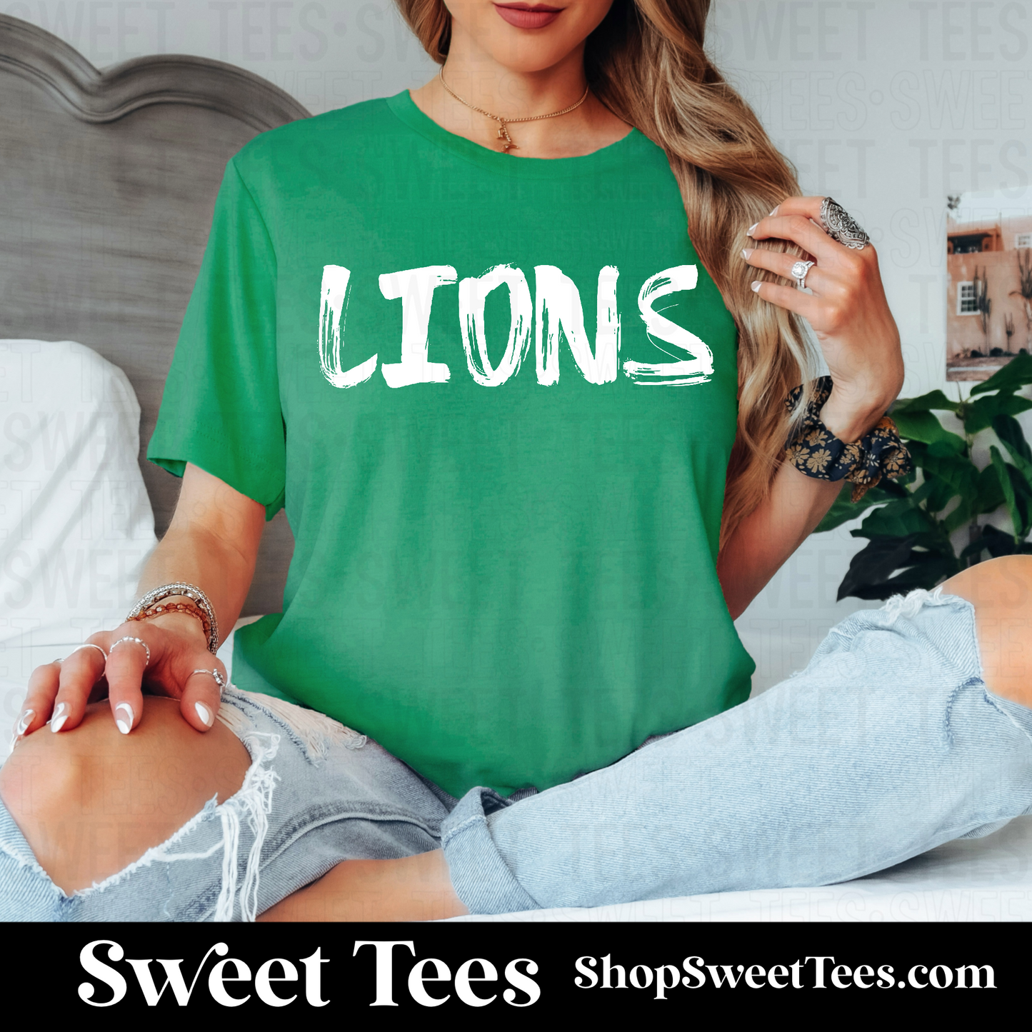 Lions Brush Mascot 121 tee - Kelly Green