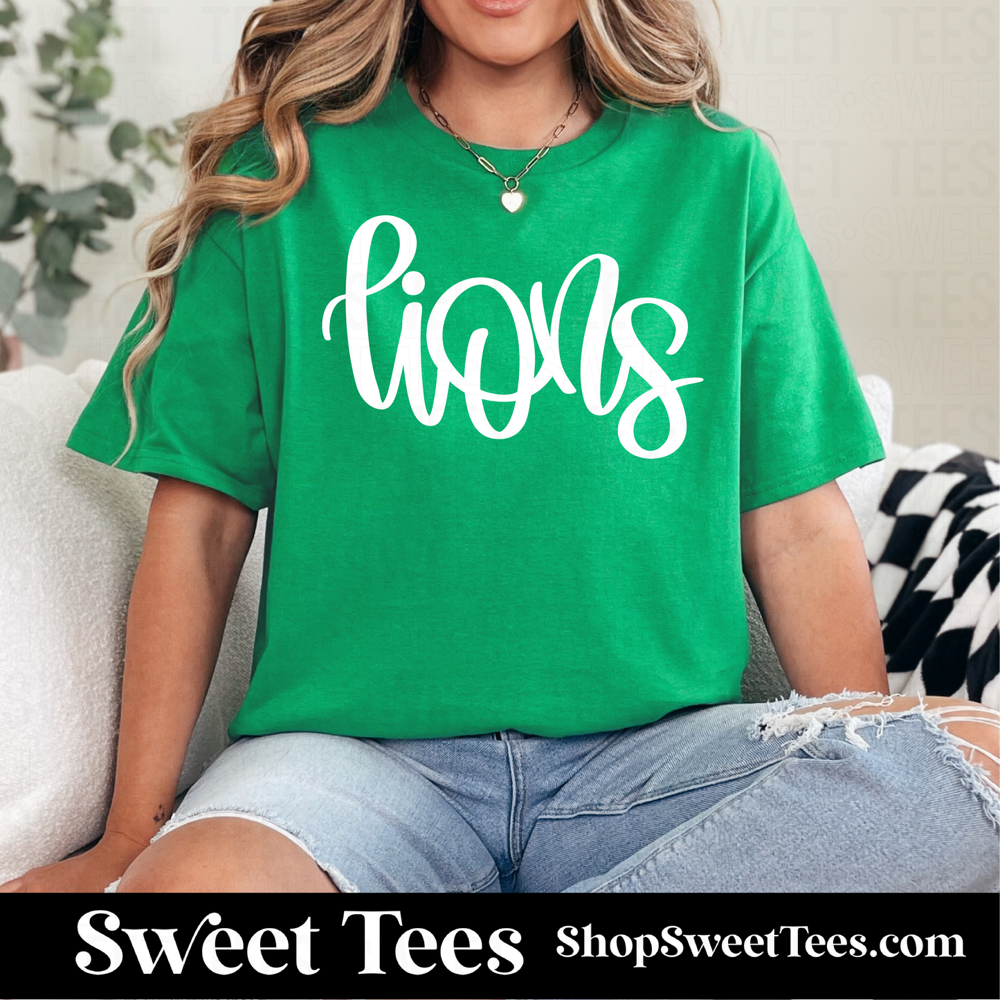 Lions Hand Script 400 tee - Kelly Green