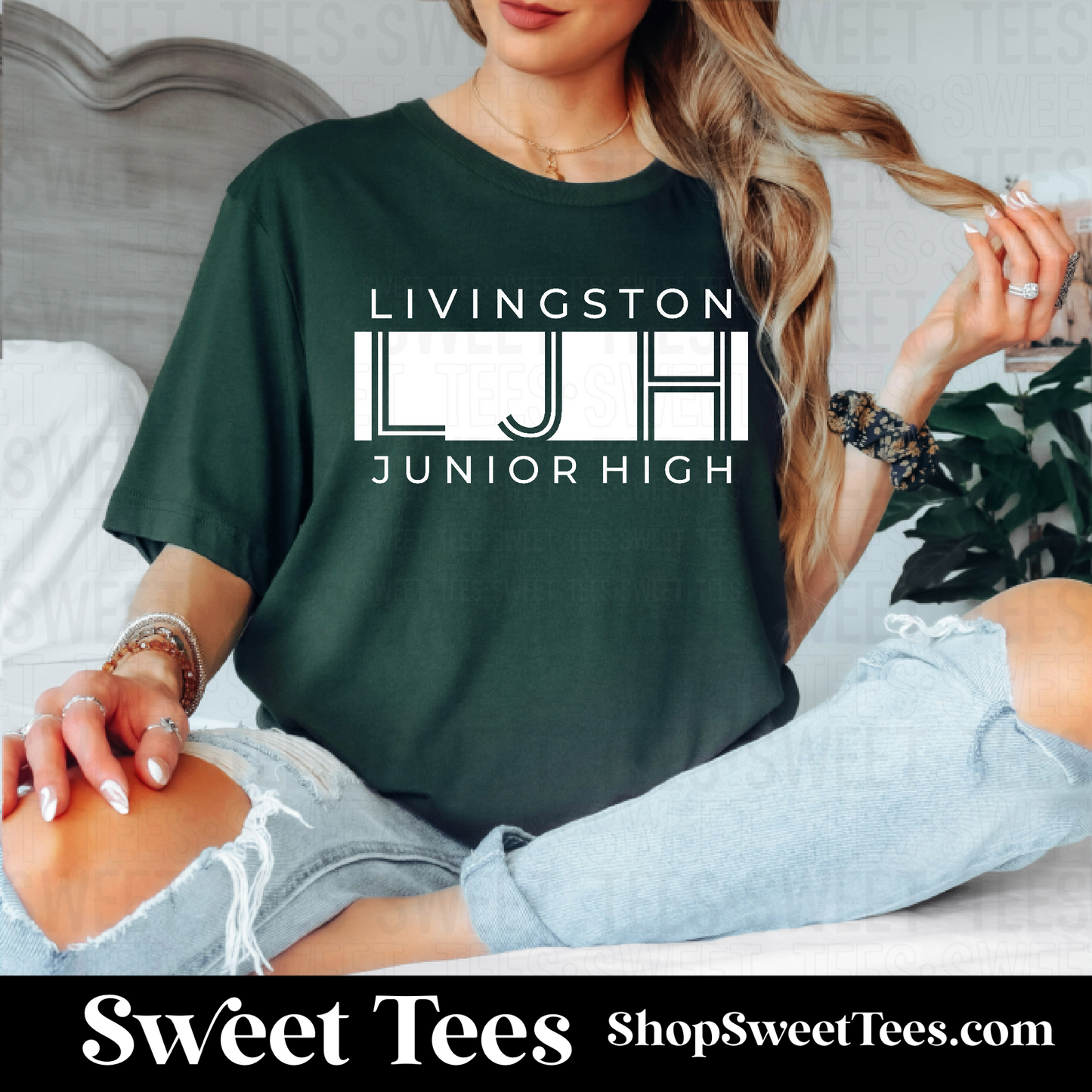 LJH Inline Block tee - Forest