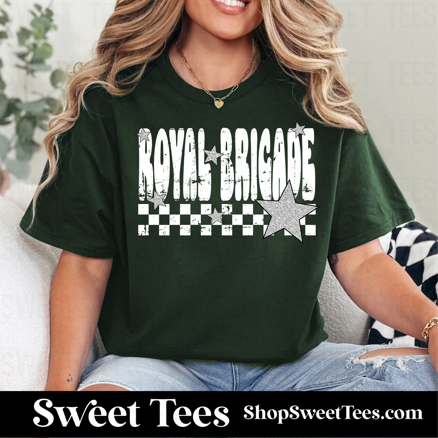 Livingston Royal Brigade Grunge Checker Star 059 tee