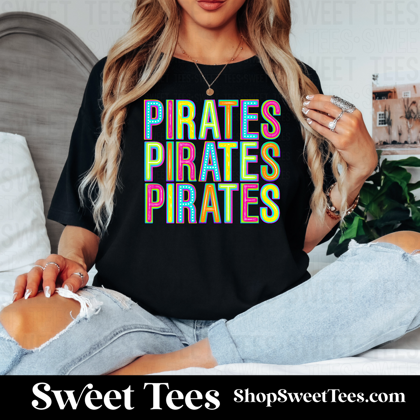 Pirates Funky Colorful Alpha 074 tee