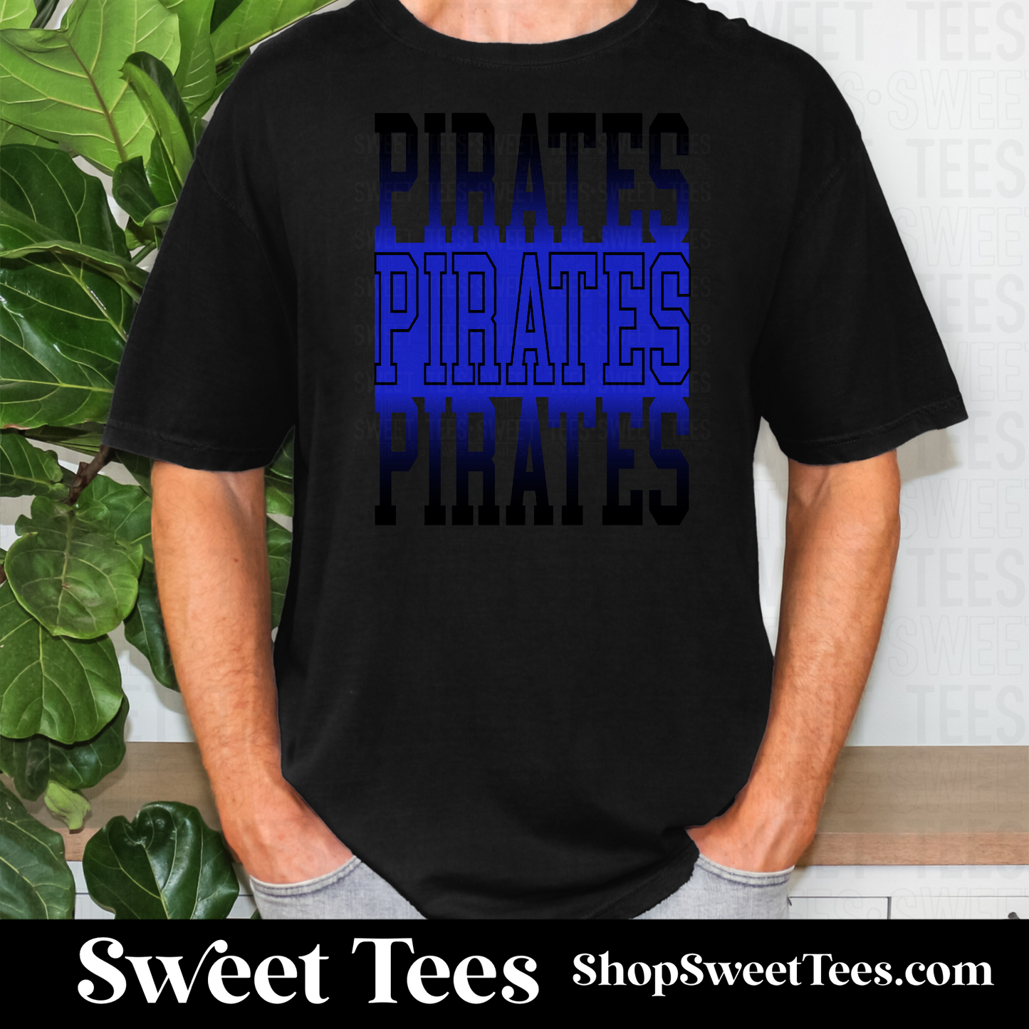 Pirates Ombre Outline 072 tee