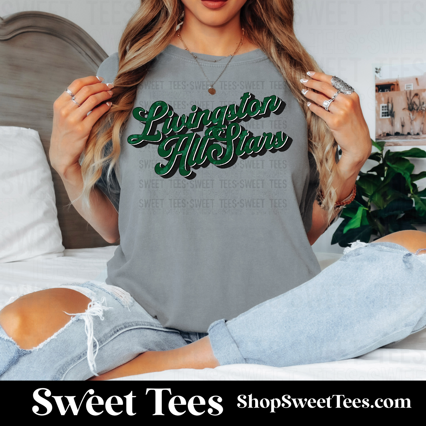 Livingston All-Stars Vintage Garage Script tee - Gray