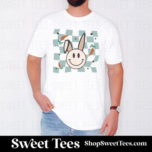 Checker Easter Smiley tee