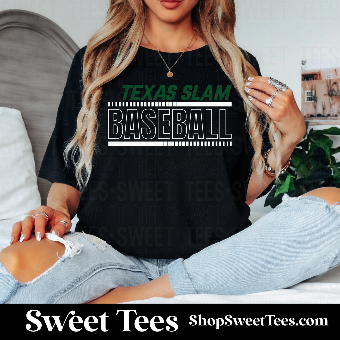 Texas Slam Baseball Italic tee - Black