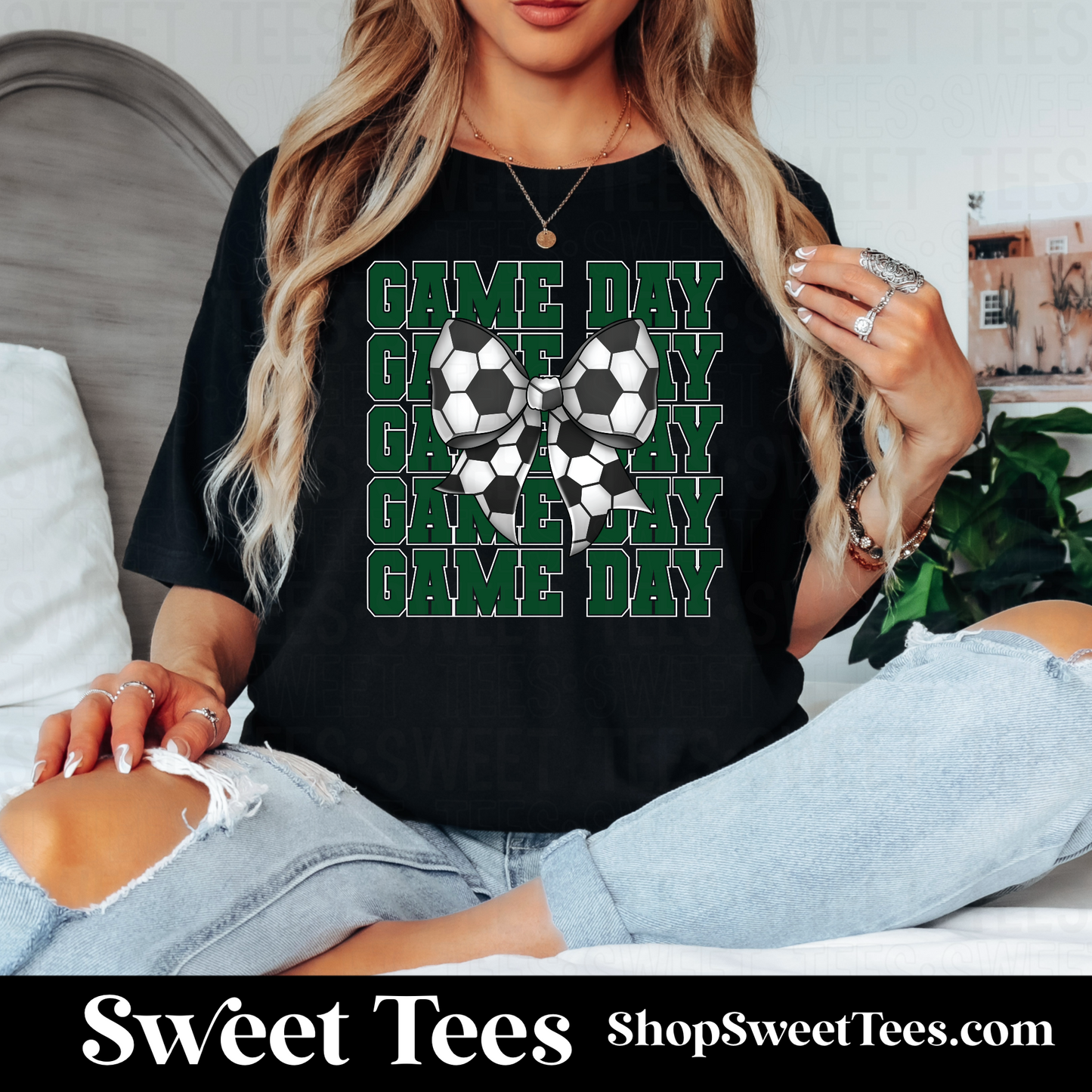 Soccer Game Day Bow tee