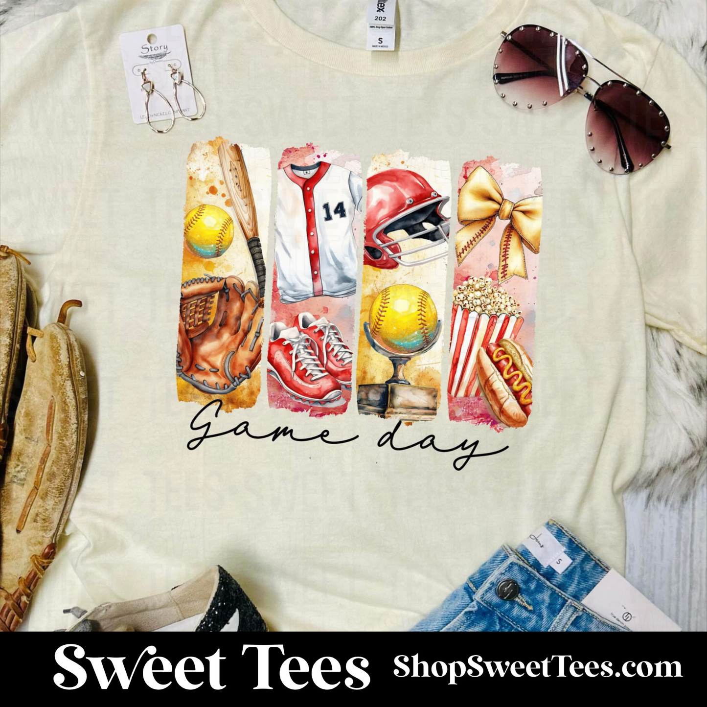 Softball Paint Stroke tee