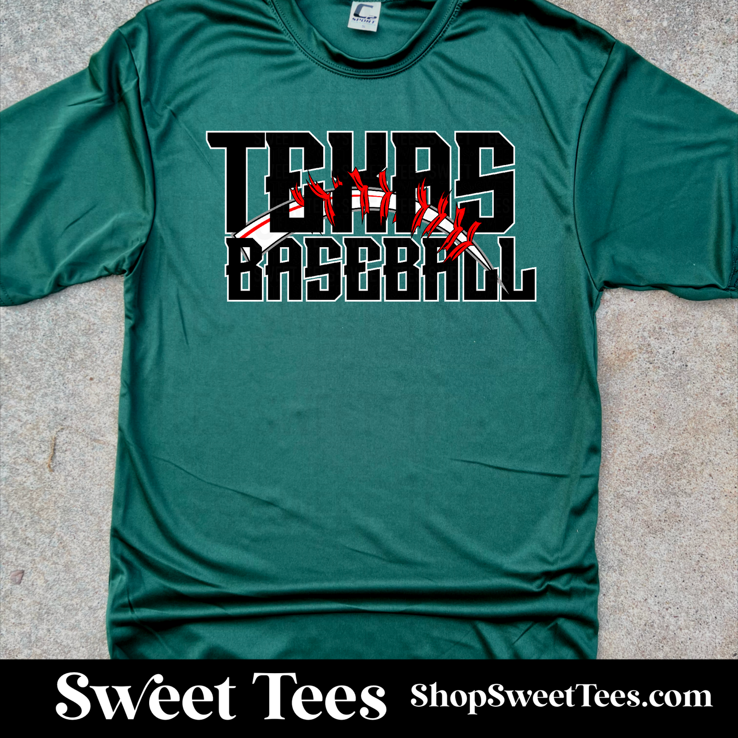 Texas Baseball Vec Stitch Drifit tee