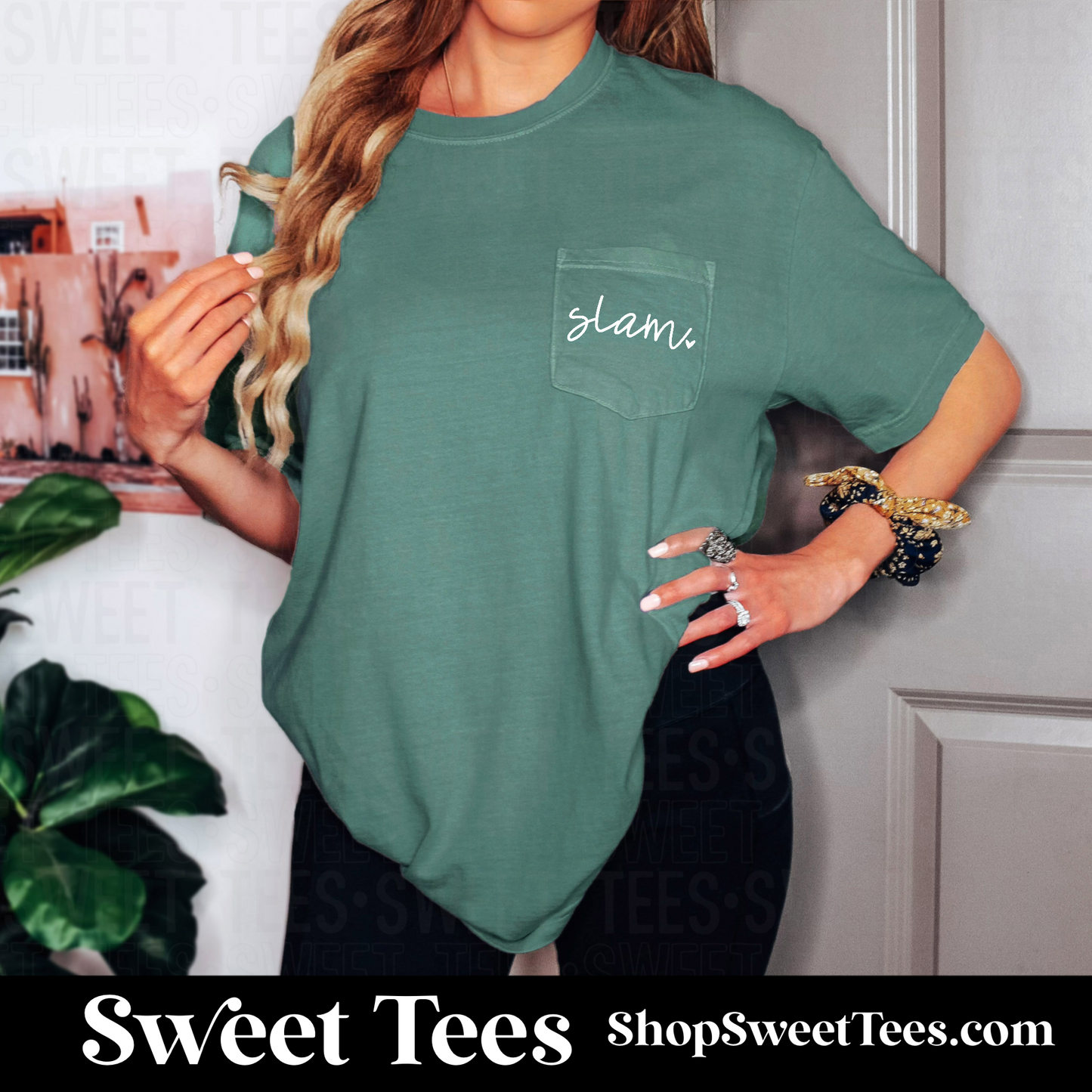 Slam Comfort Colors Pocket tee - Green