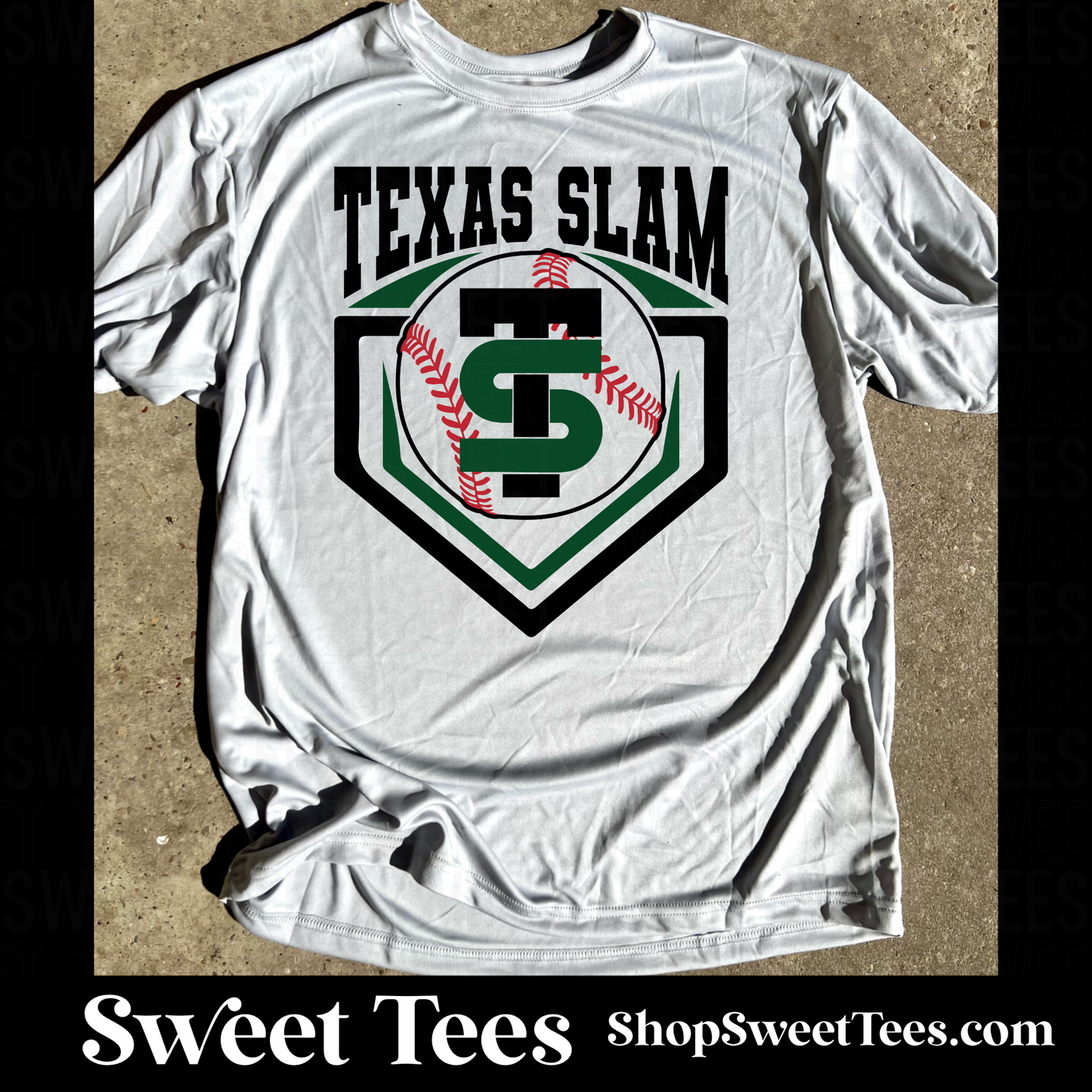 Texas Slam Arched Baseball Plate Drifit tee