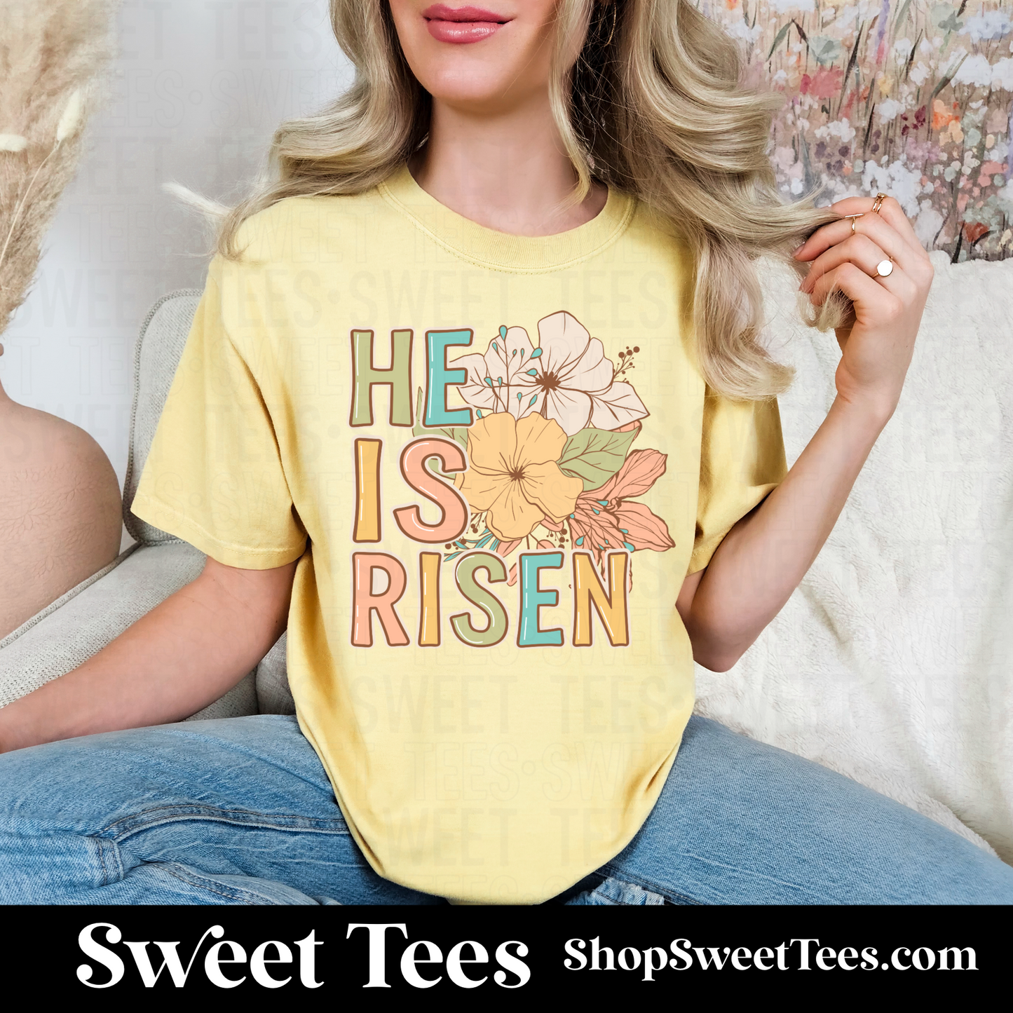 He is Risen Flower tee