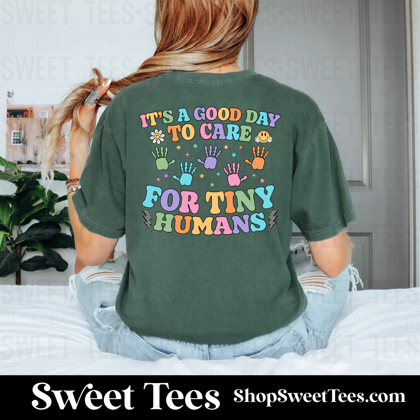 Good Day to Care for Tiny Humans Hand tee