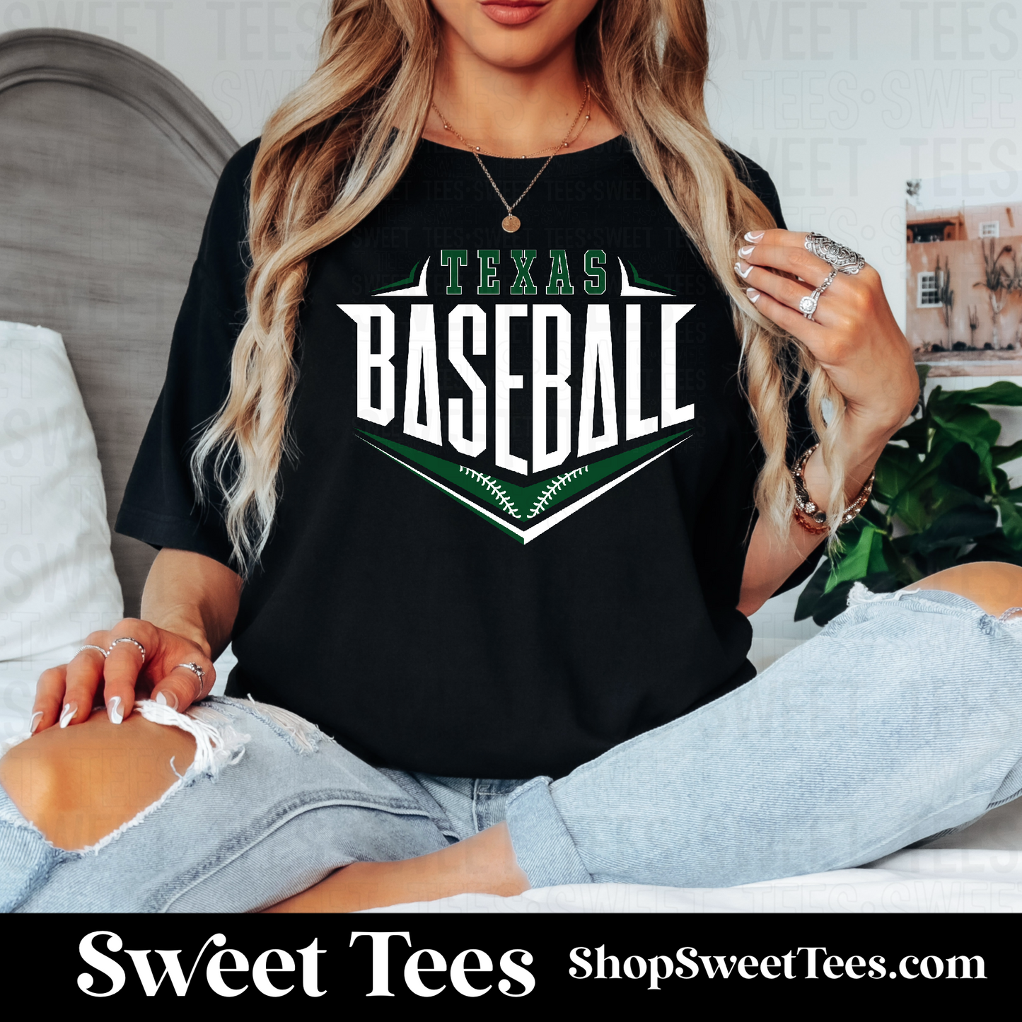 Texas Baseball 003 tee - Black