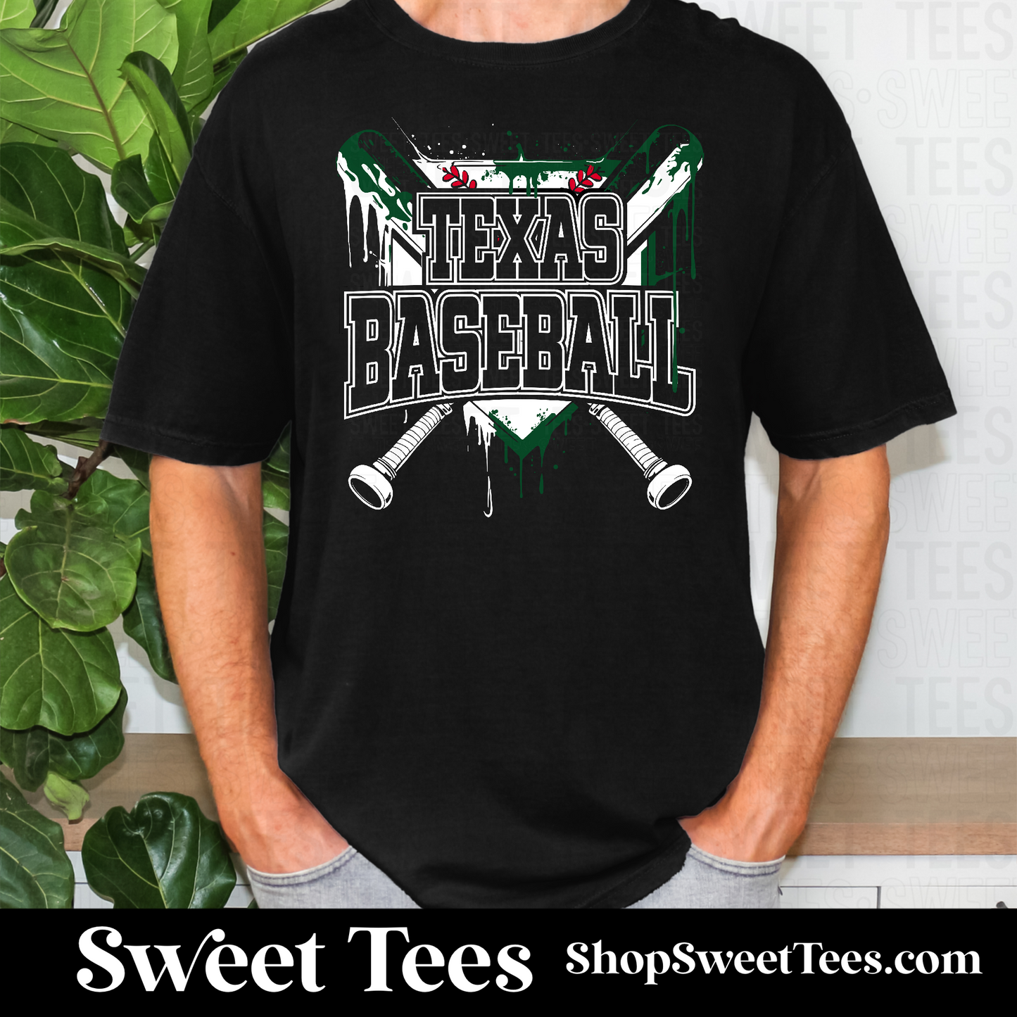 Texas Baseball Drip tee