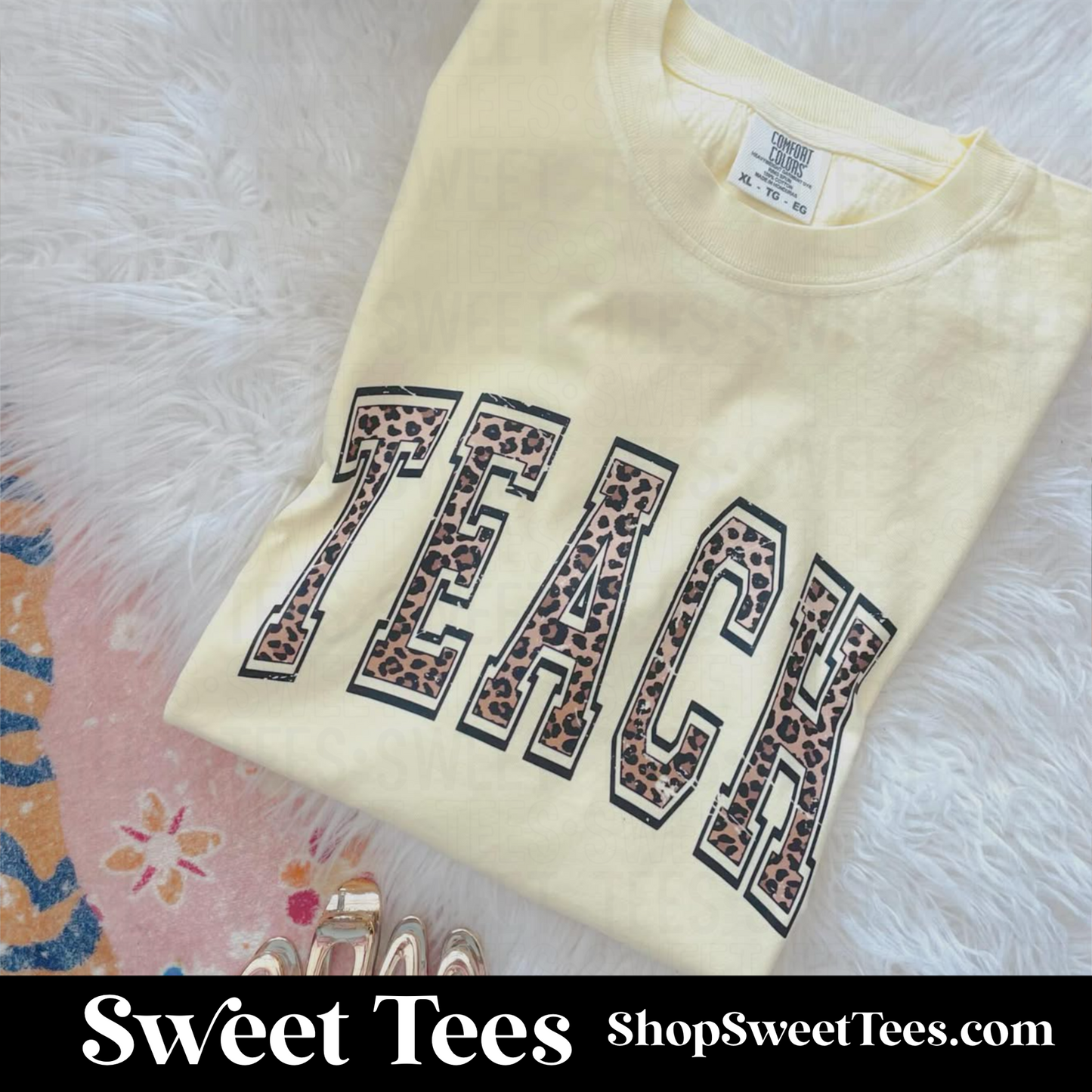 Teach Leopard Arch tee