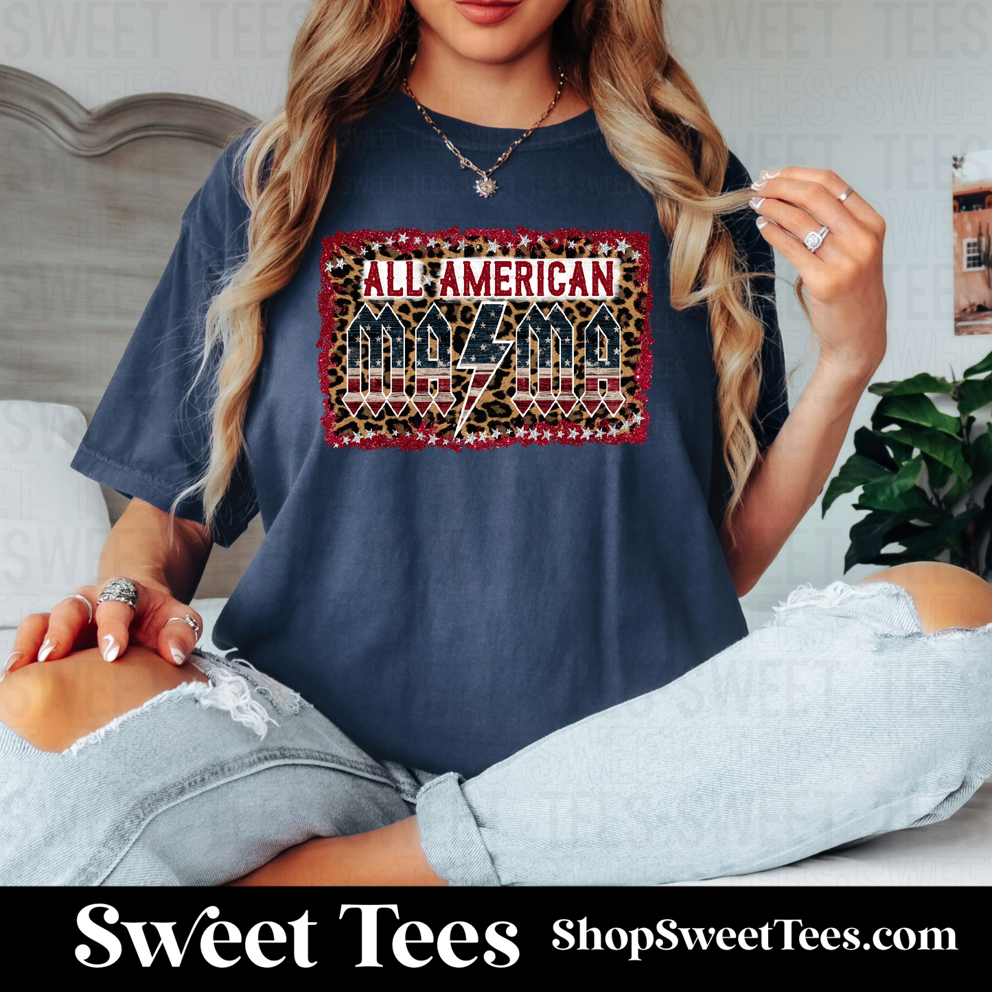 All American Mama tee - Denim