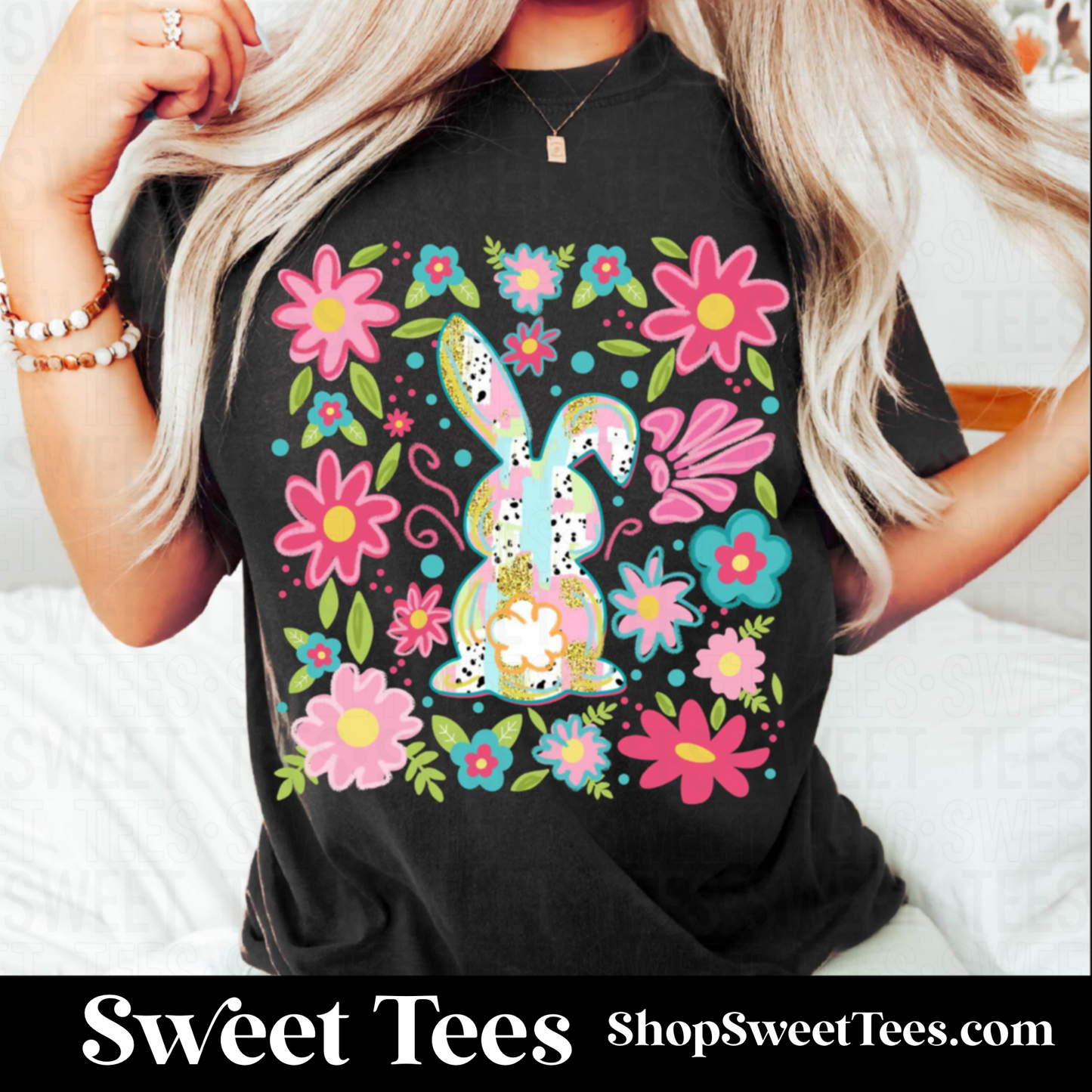 Spring Flower Bunny tee