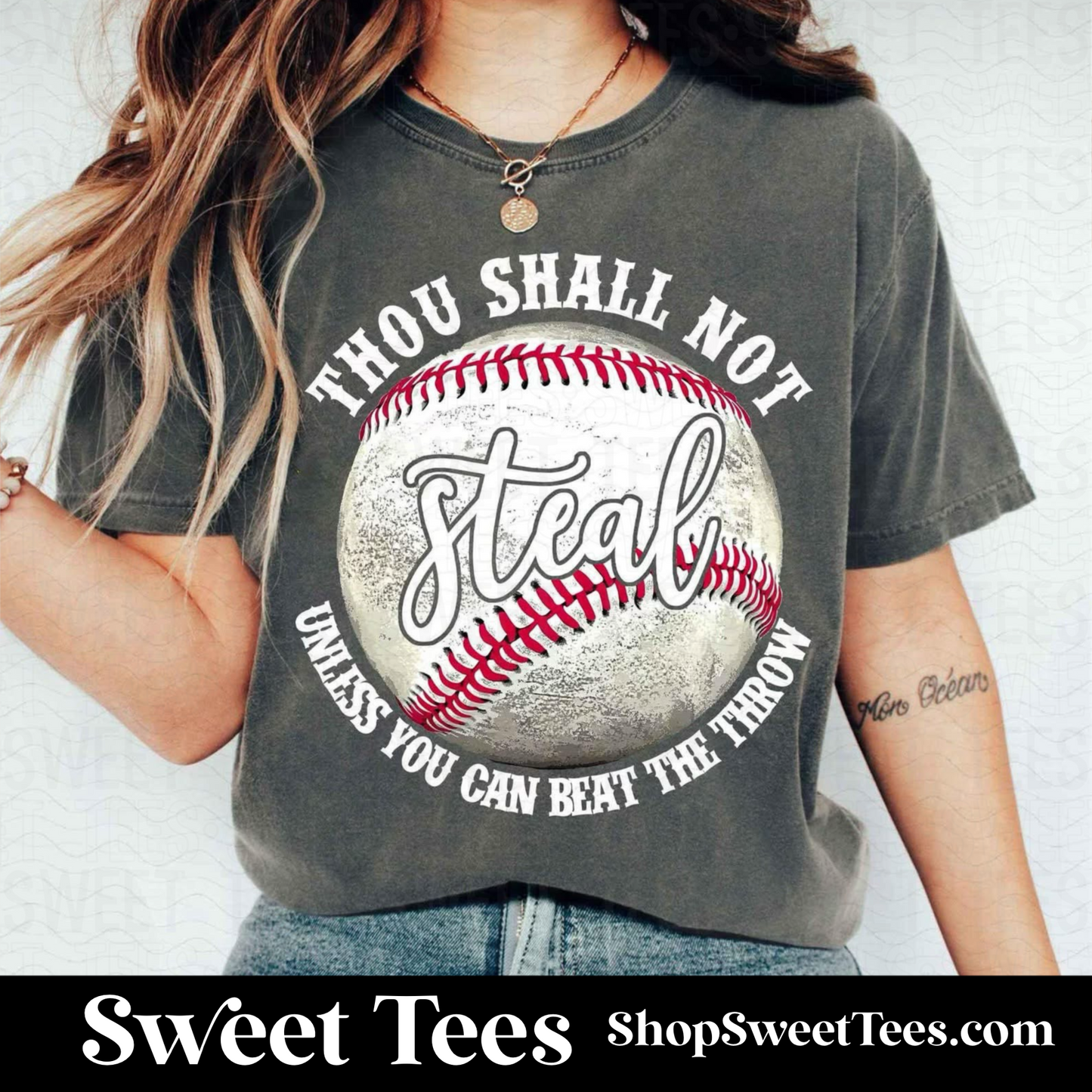 Thou Shall Not Steal Baseball tee
