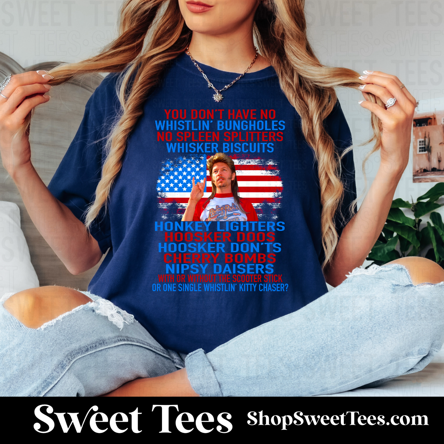 Joe Dirt Firework List tee - Navy