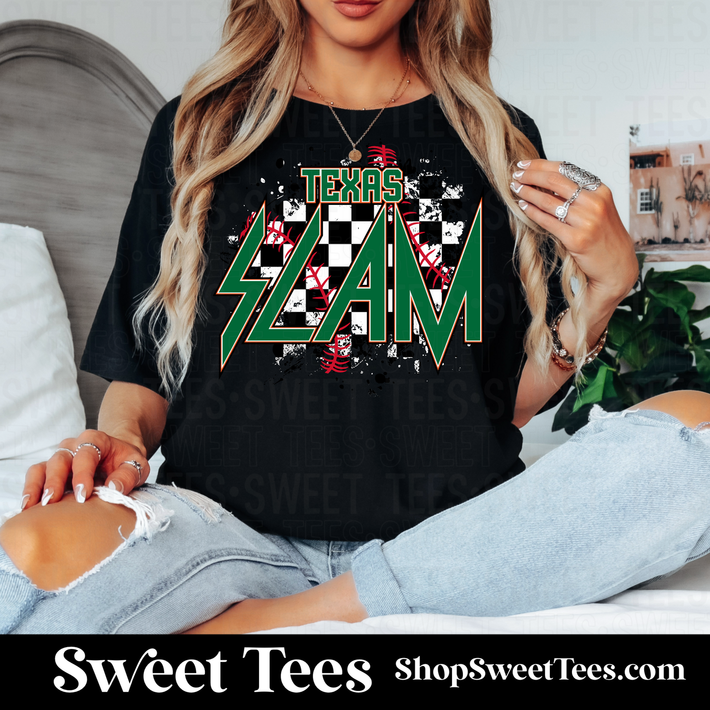 Texas Slam Checker Spatter tee