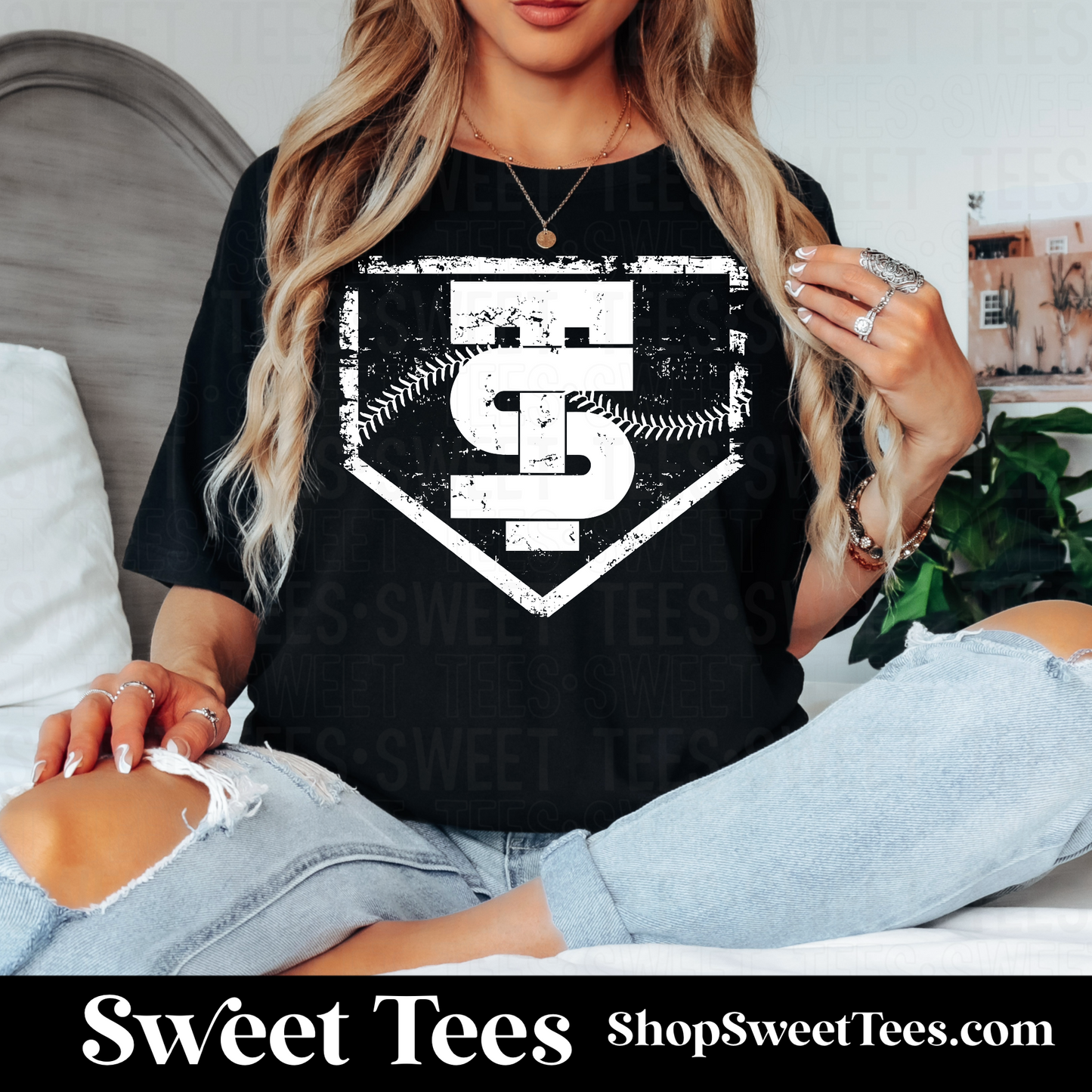 Texas Slam Grunge Plate tee - Black