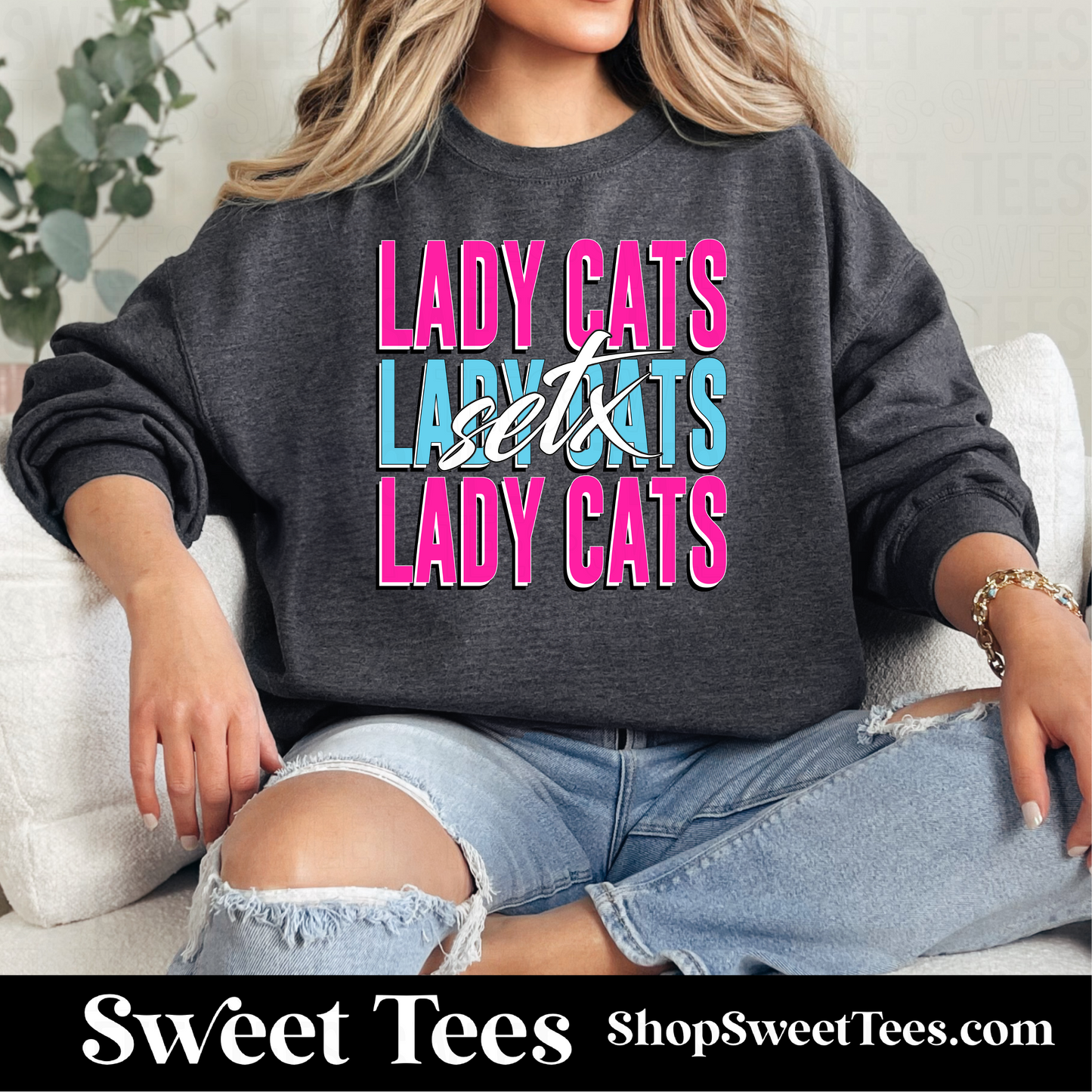 SETX Ladycats Stacked Script 134 Sweatshirt