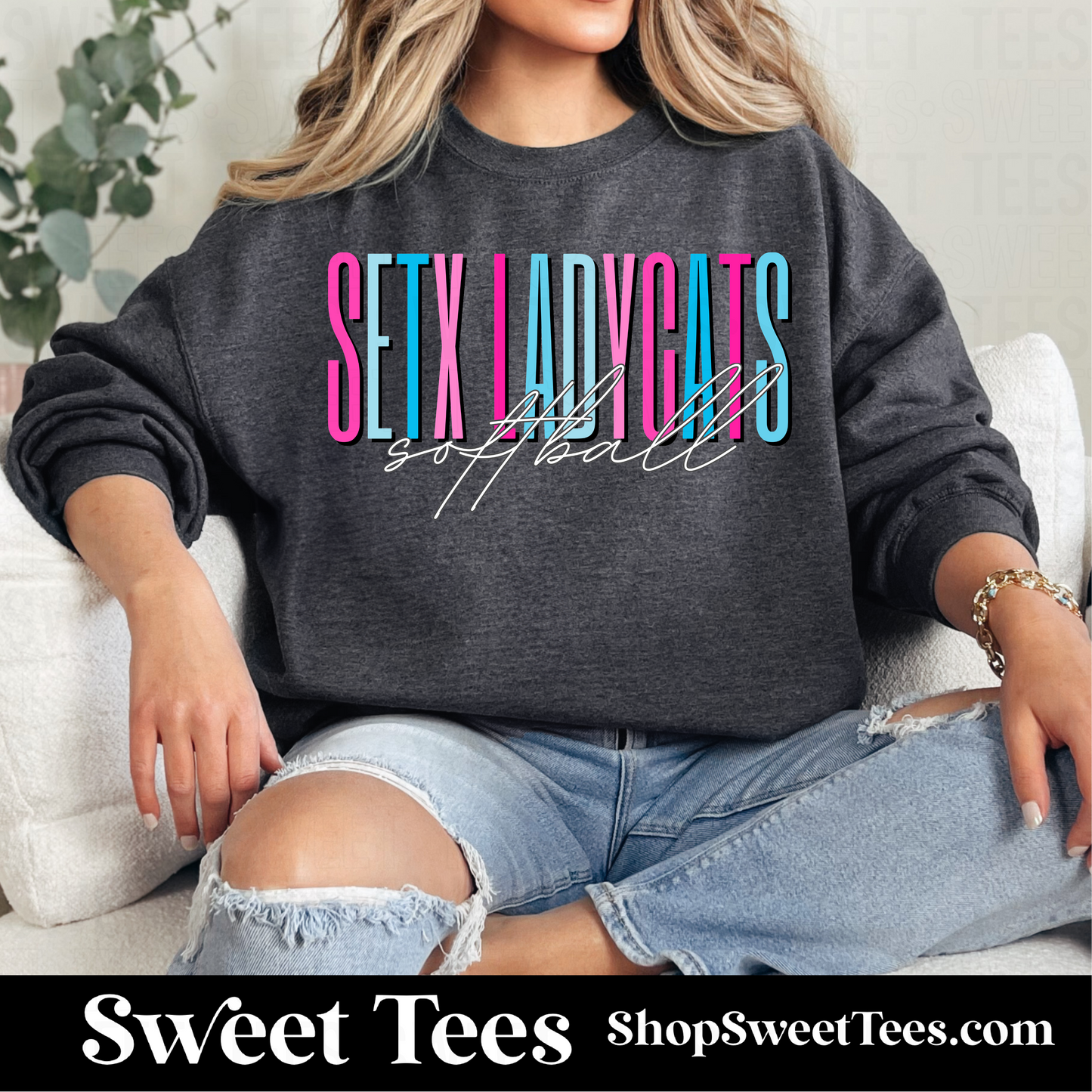 SETX Ladycats Ombre Script 135 Sweatshirt