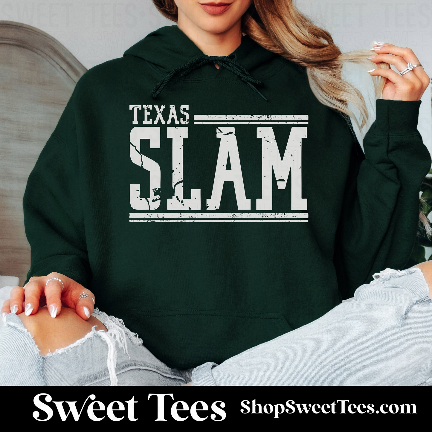 Texas Slam Worn Text 153 Hoodie