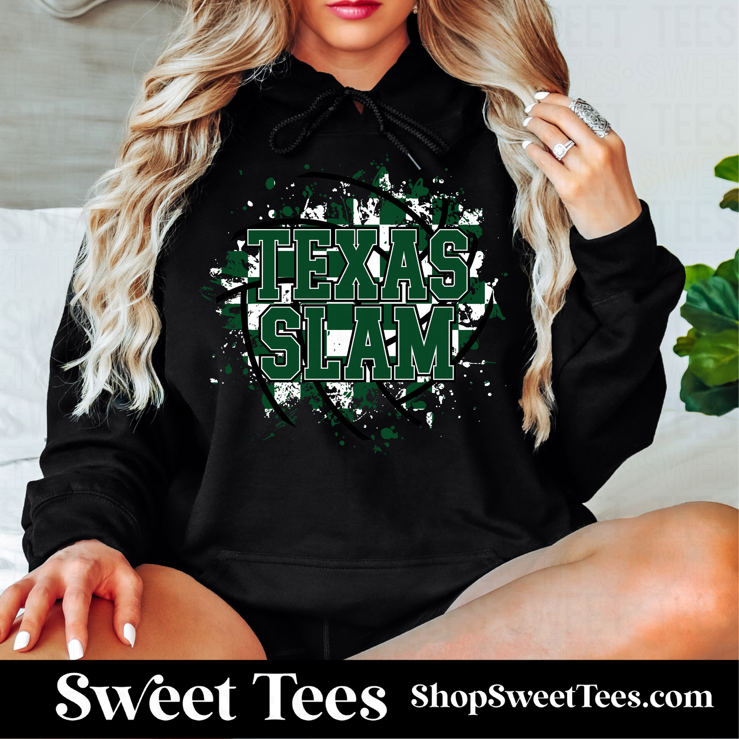 Texas Slam Volleyball Checker Spatter Hoodie