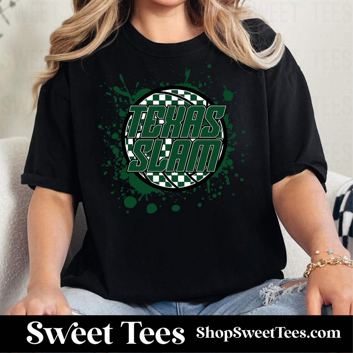Texas Slam Volleyball Ink Spatter tee
