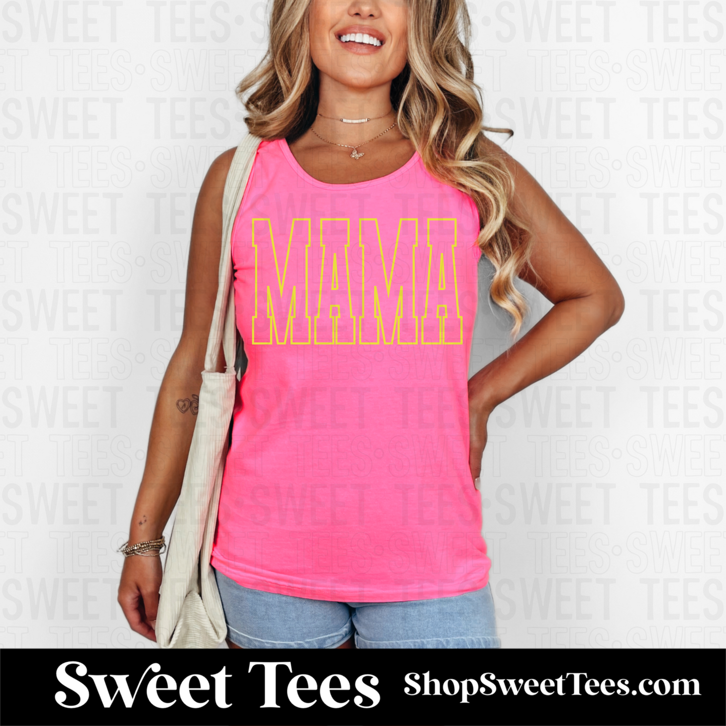 Outlined Varsity Mama CC Tank