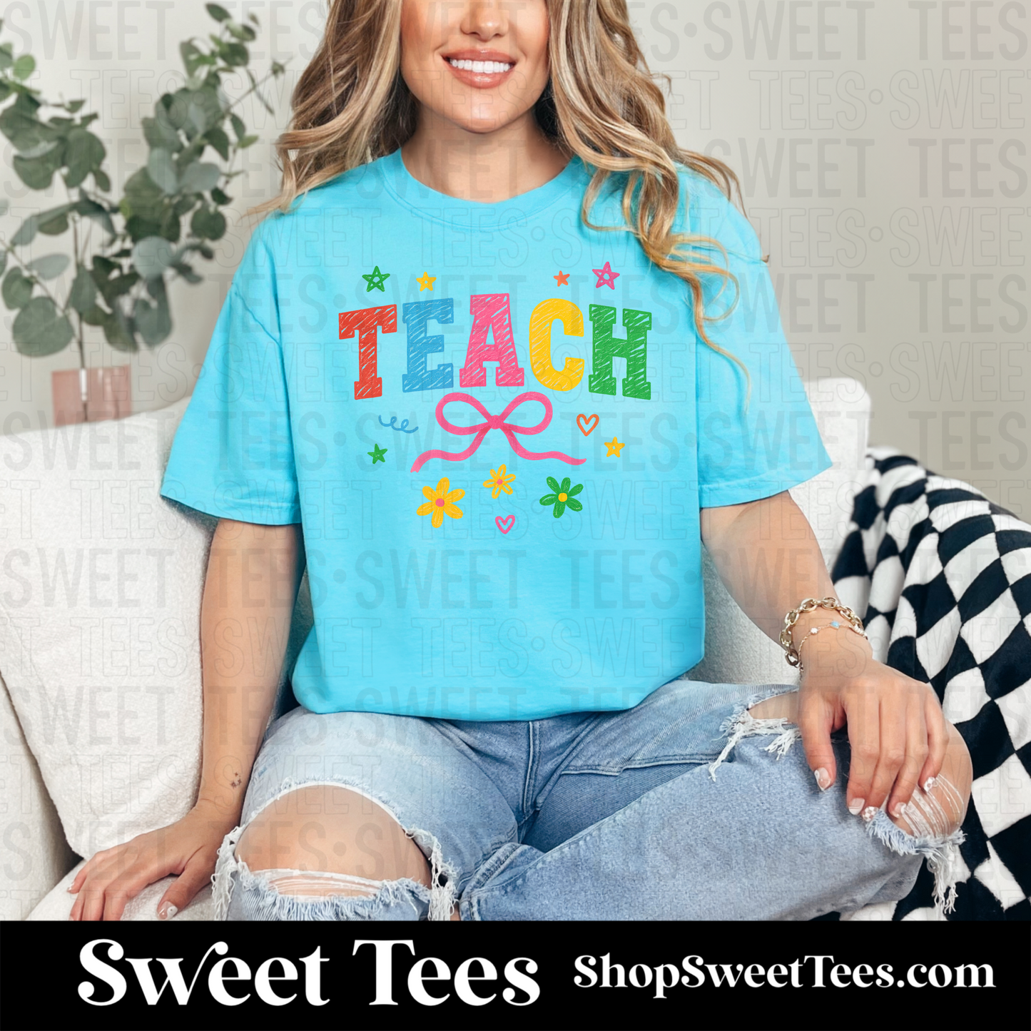 Teach Sketch Bow tee