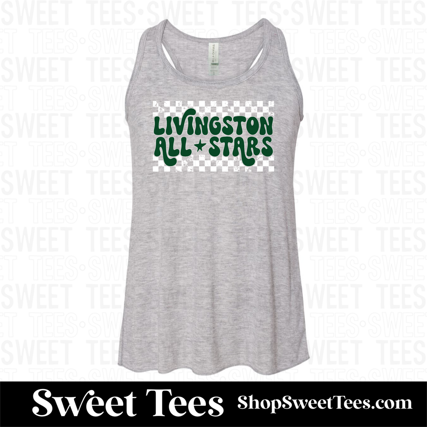 Livingston All-Stars Retro Checker tee - Gray Bella Tank