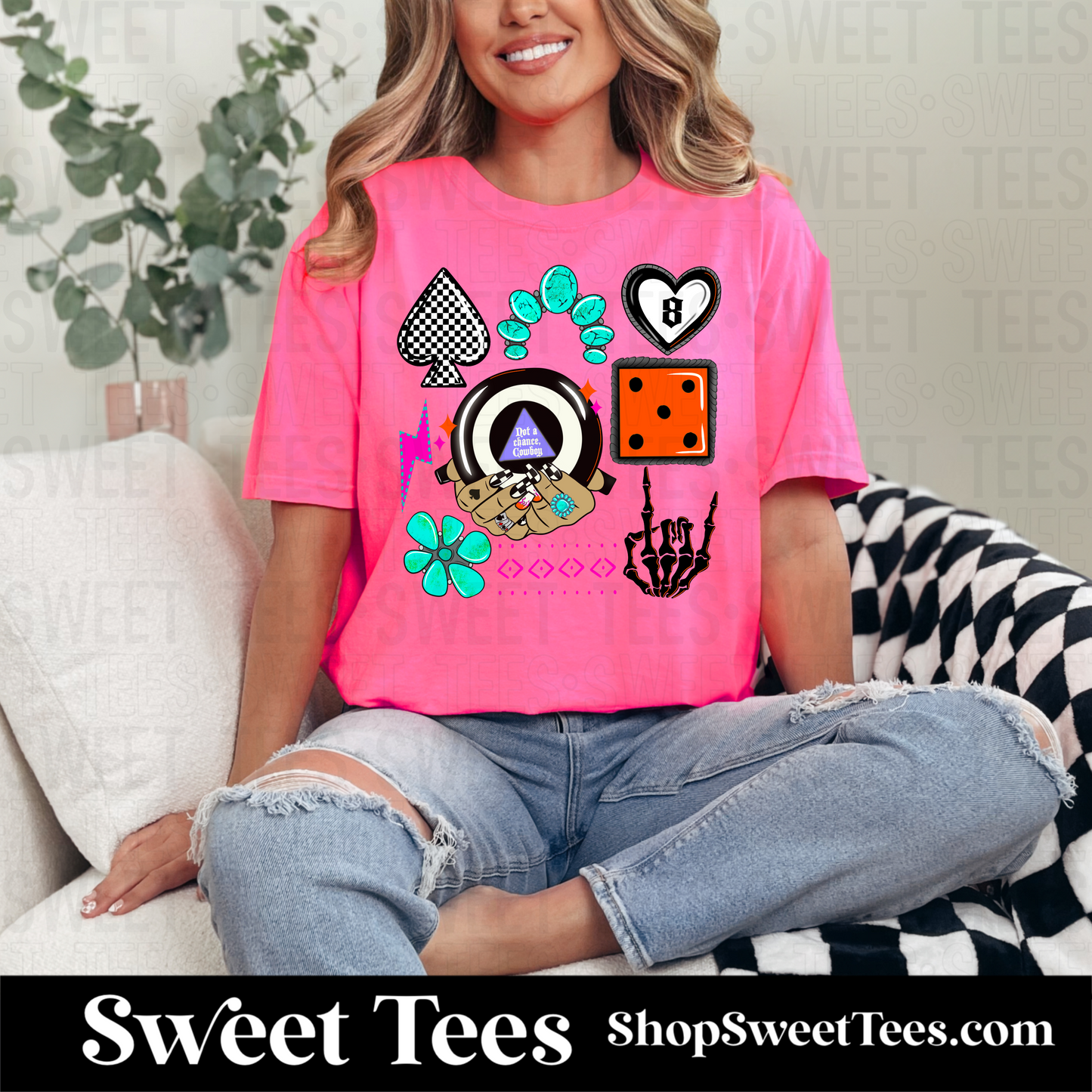 Neon Not A Chance Cowboy tee