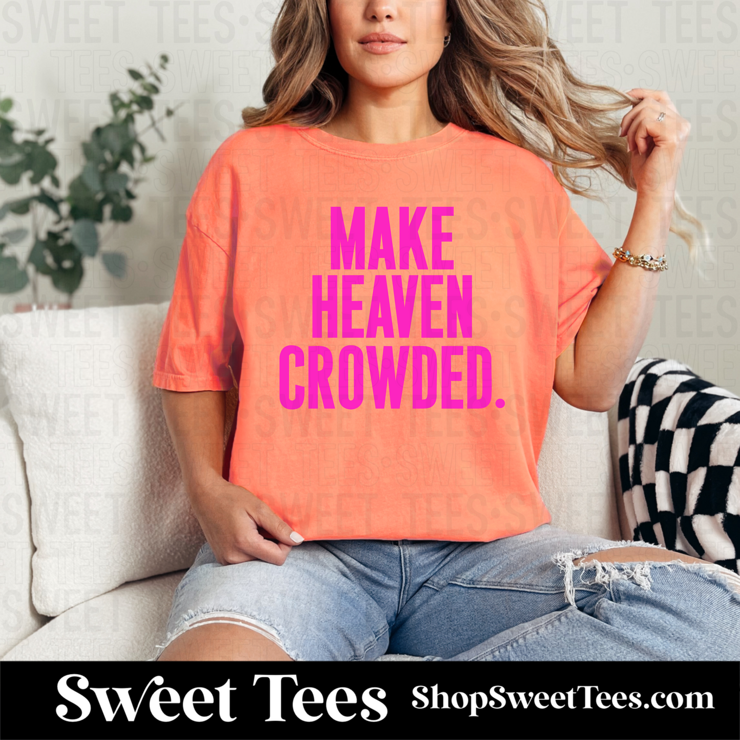 Make Heaven Crowded tee - Neon Cantaloupe CC