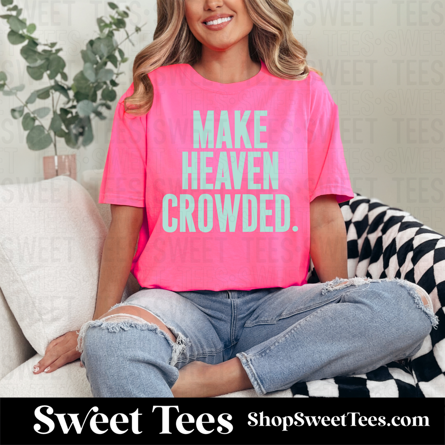 Make Heaven Crowded tee - Neon Pink CC