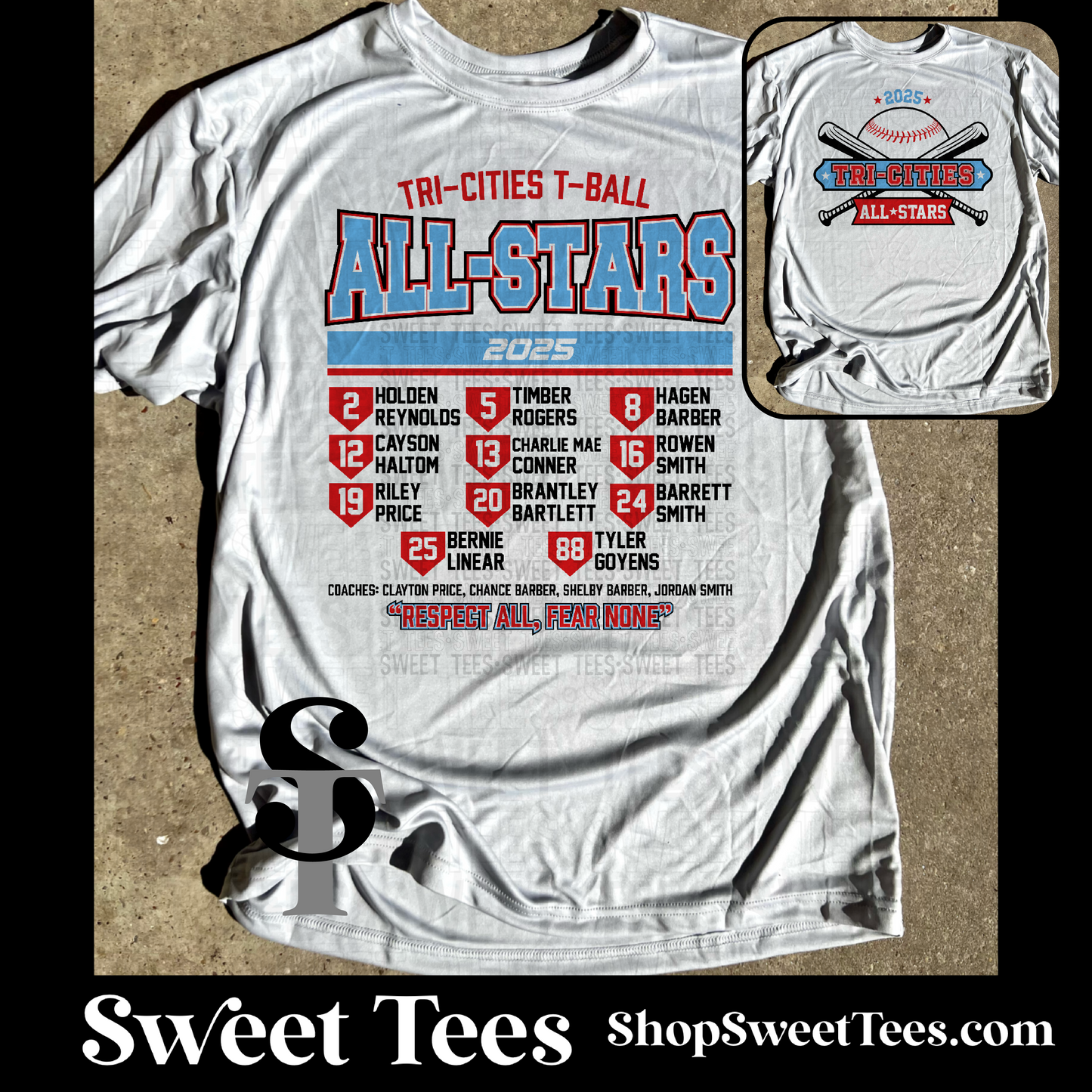 Tri-Cities T-Ball All-Stars 2025 Roster tee