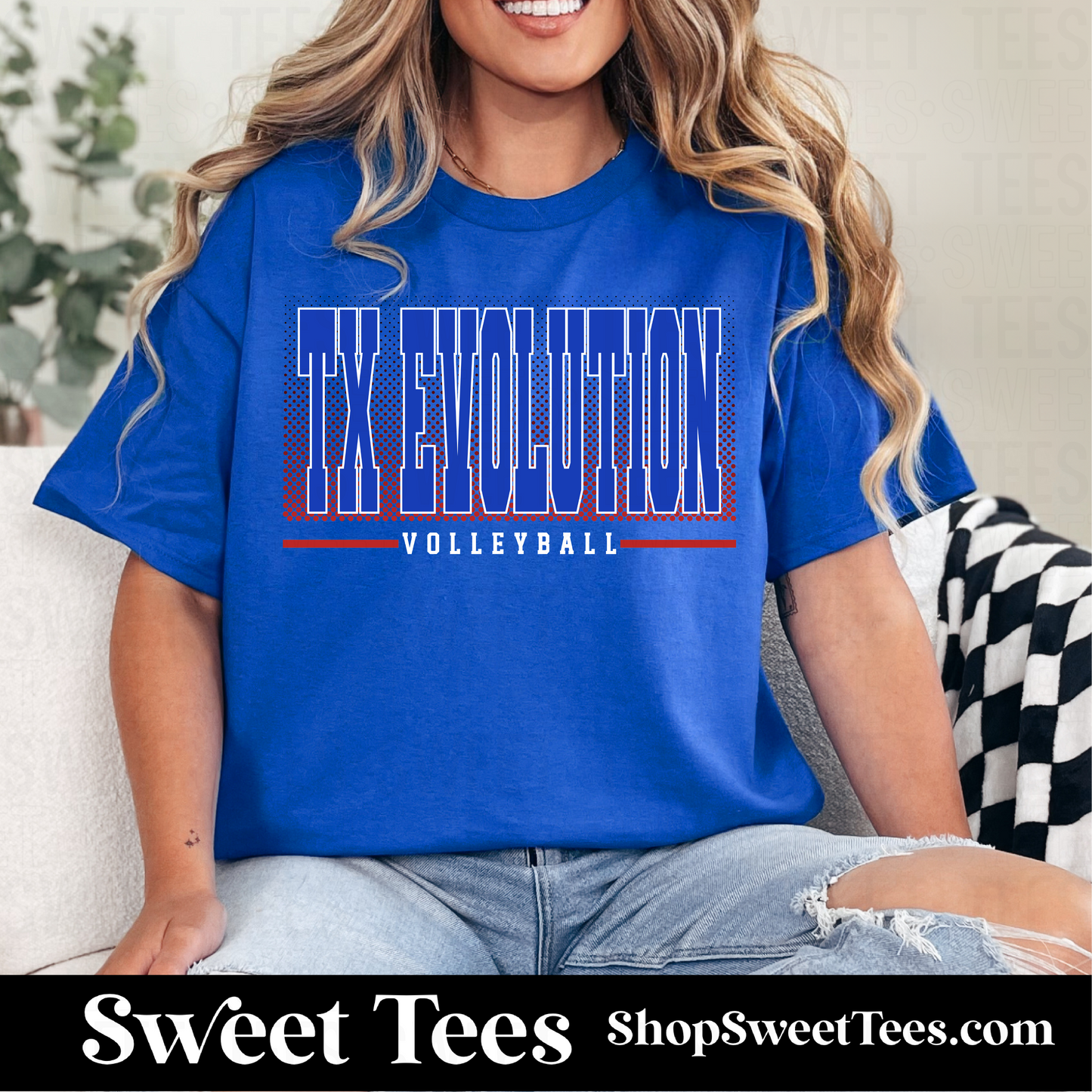 TX Evolution Volleyball Halftone 096 tee