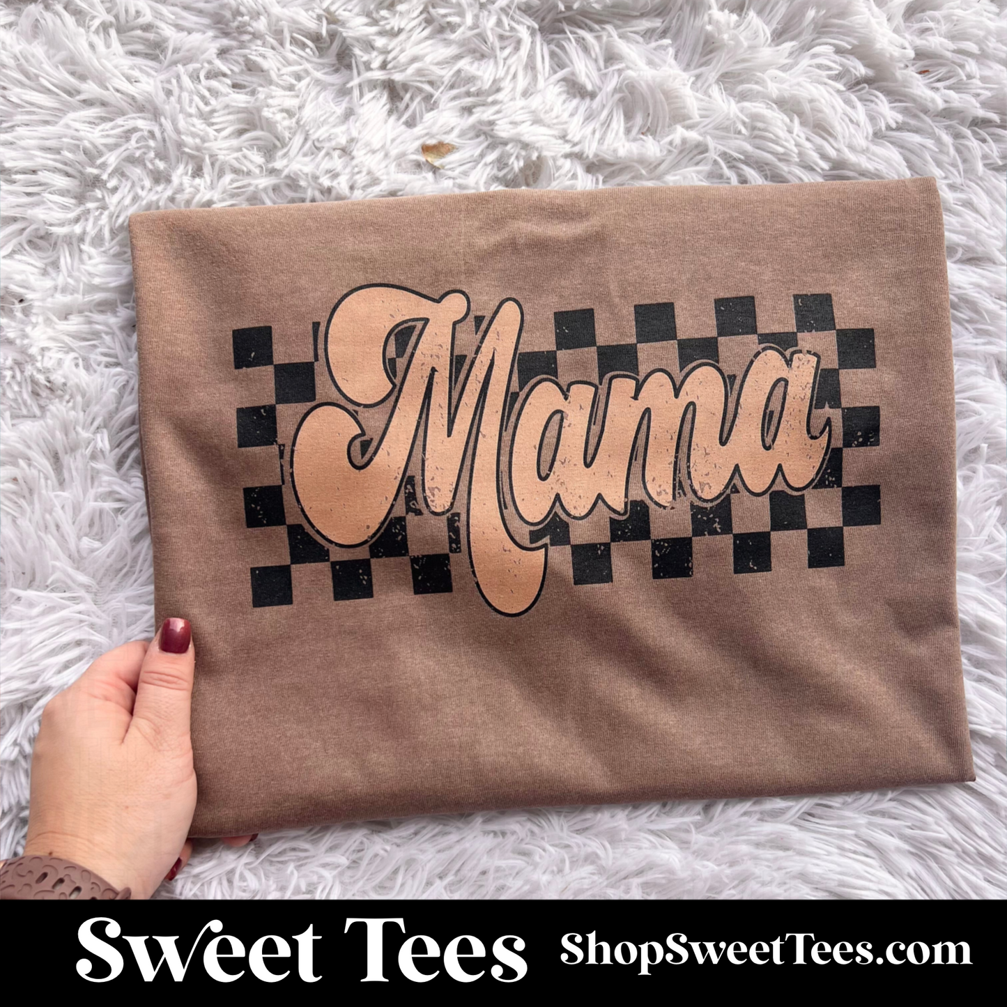 Mama Checker tee - Brown